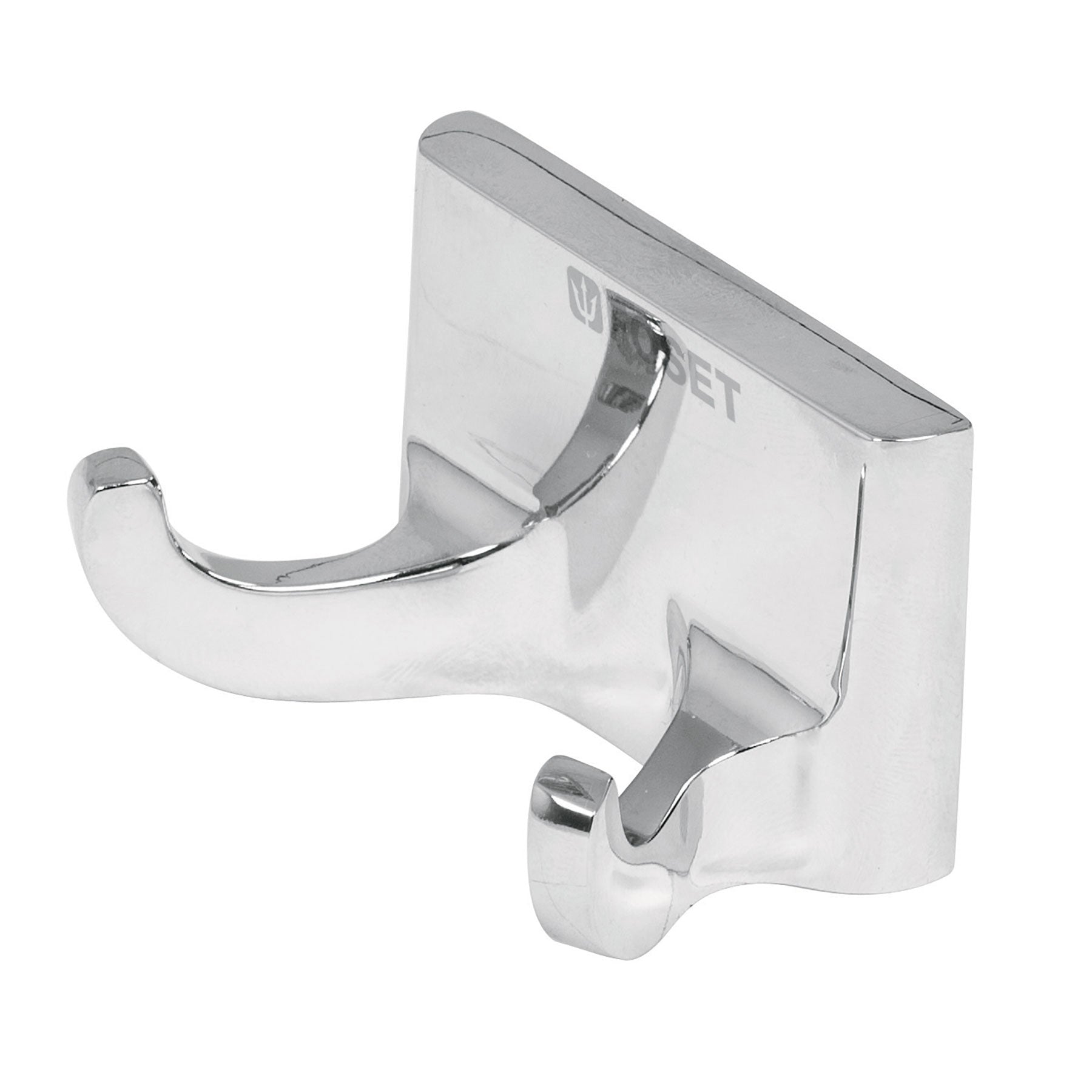 Gancho doble para toallas, metálico, cromo, BASIC