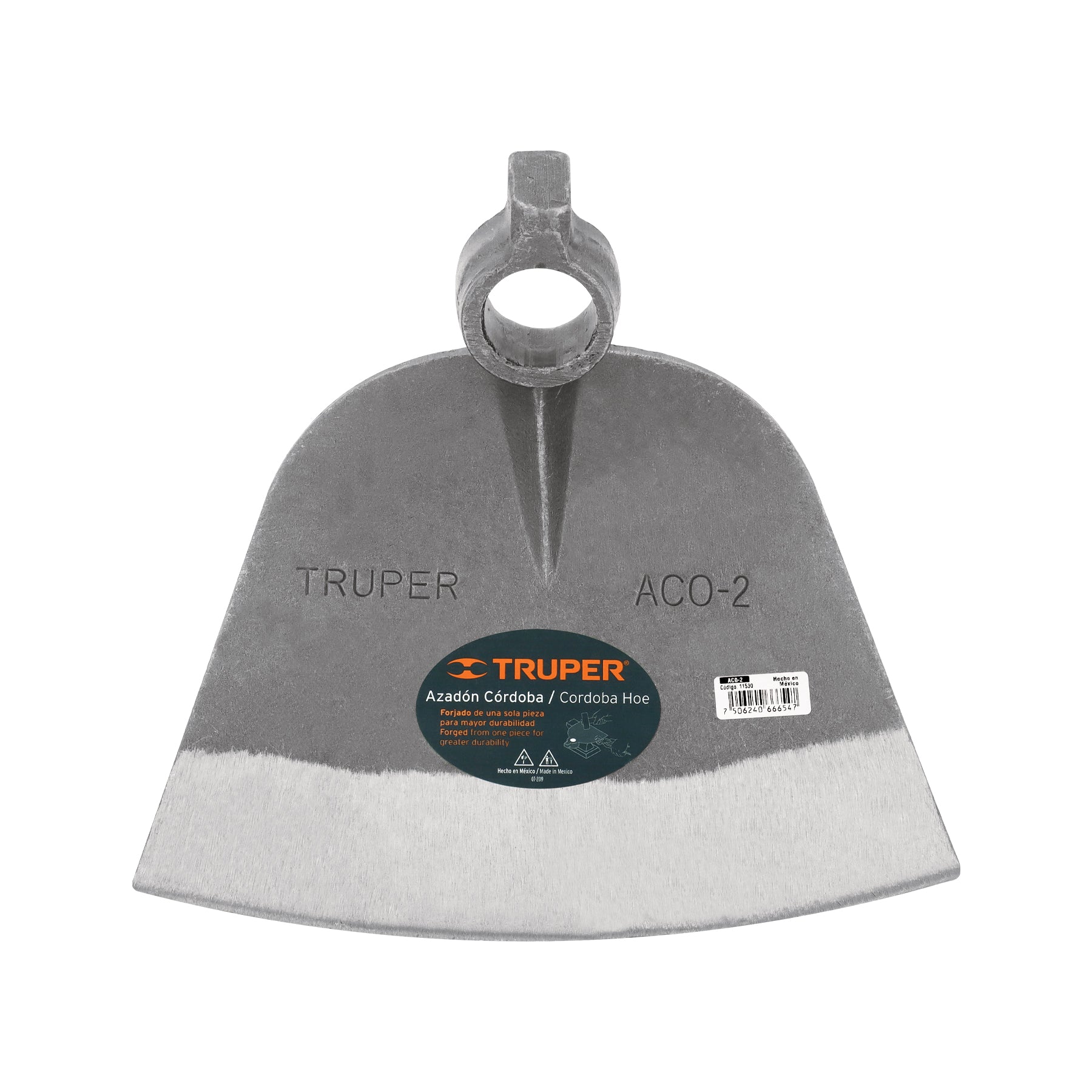 Azadón Córdoba No. 2 de 2.2 lb, sin mango, Truper