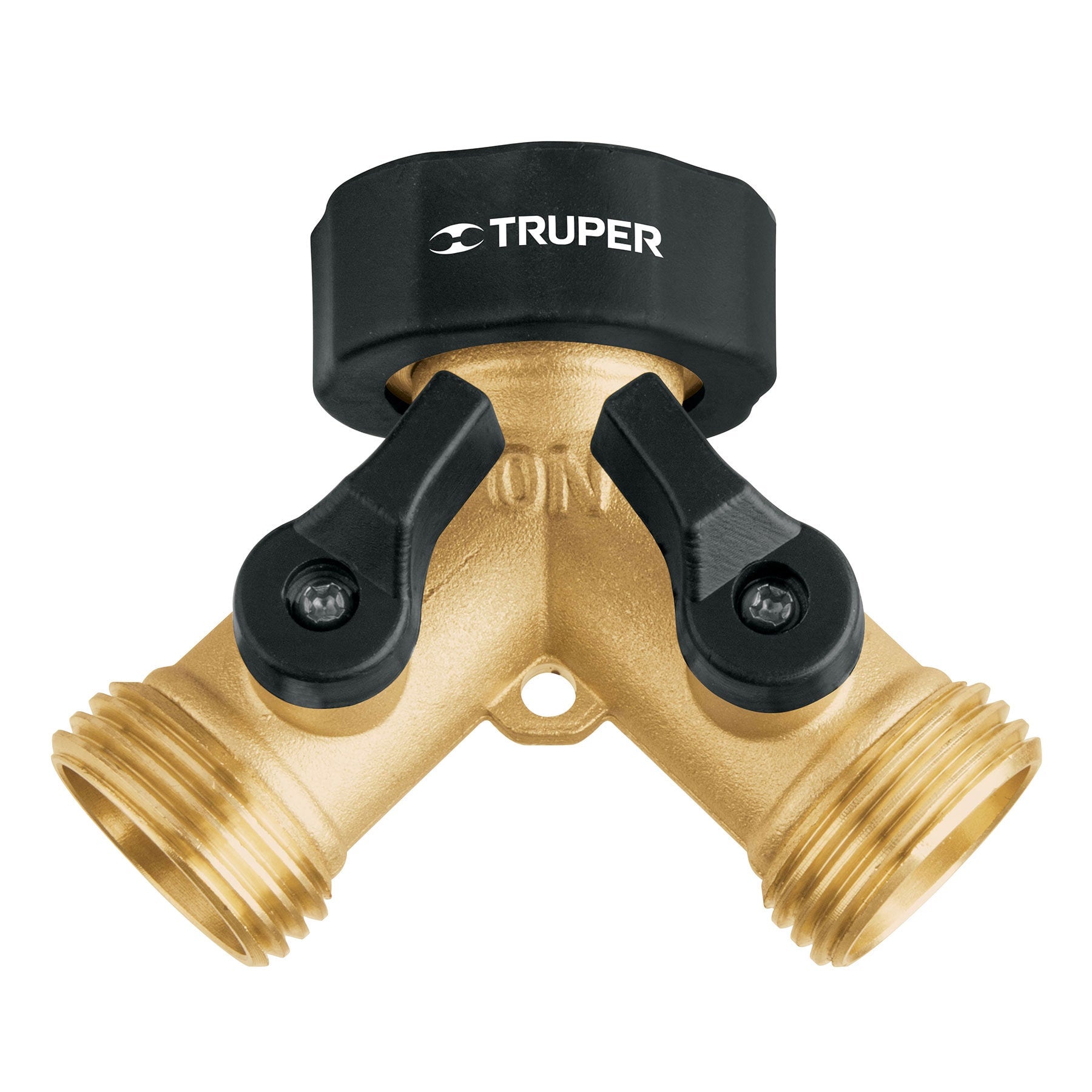 Conector Y 3/4" latón sólido con tuerca móvil para manguera