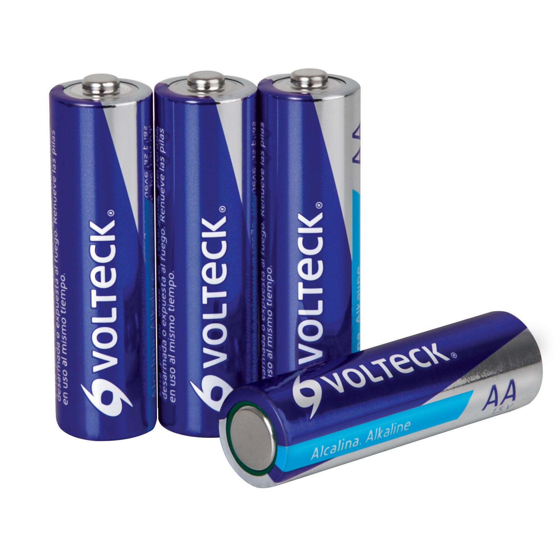 Blíster con 4 pilas alcalinas AA, Volteck, AL-AA, 46315