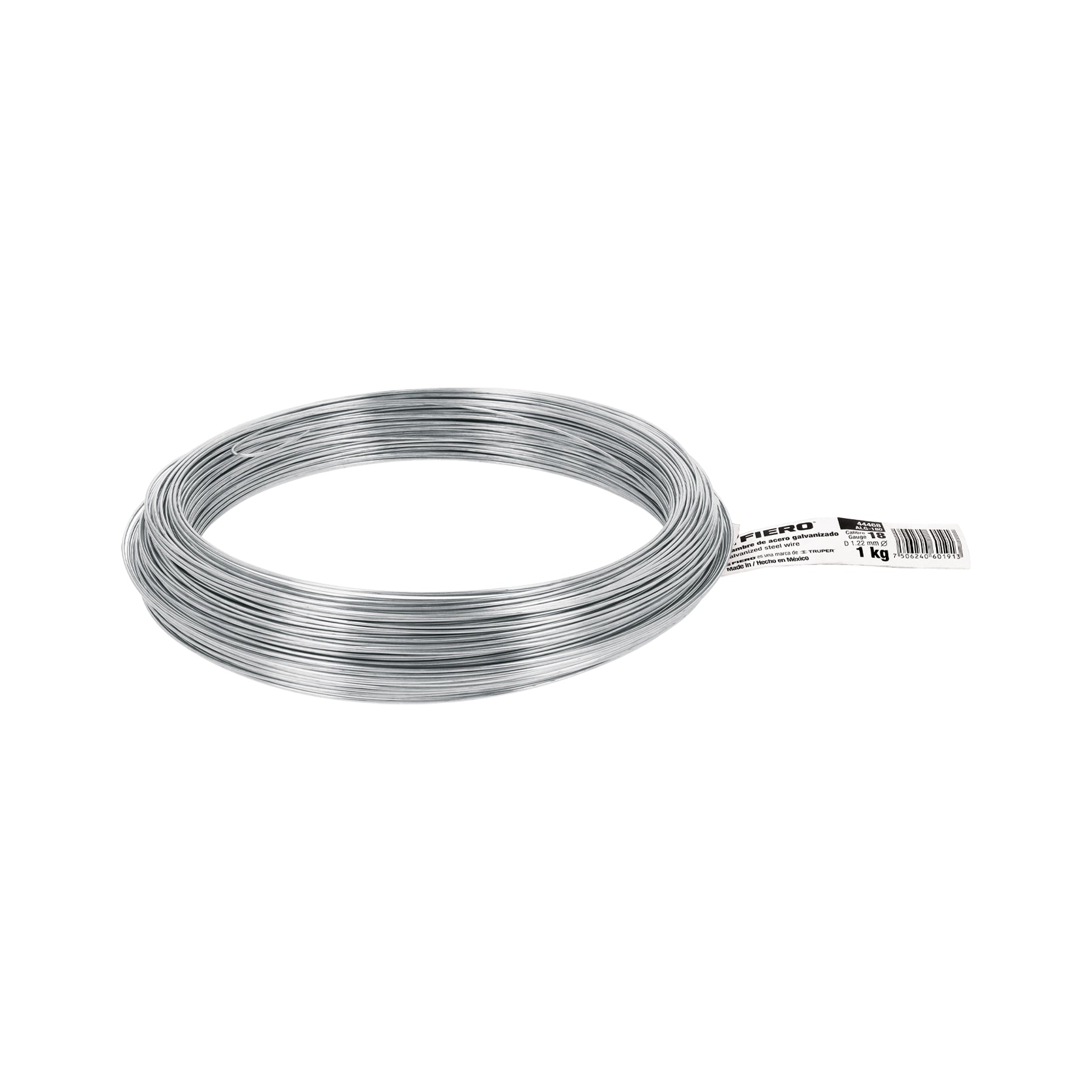 Kilo de alambre galvanizado, calibre 18, Fiero