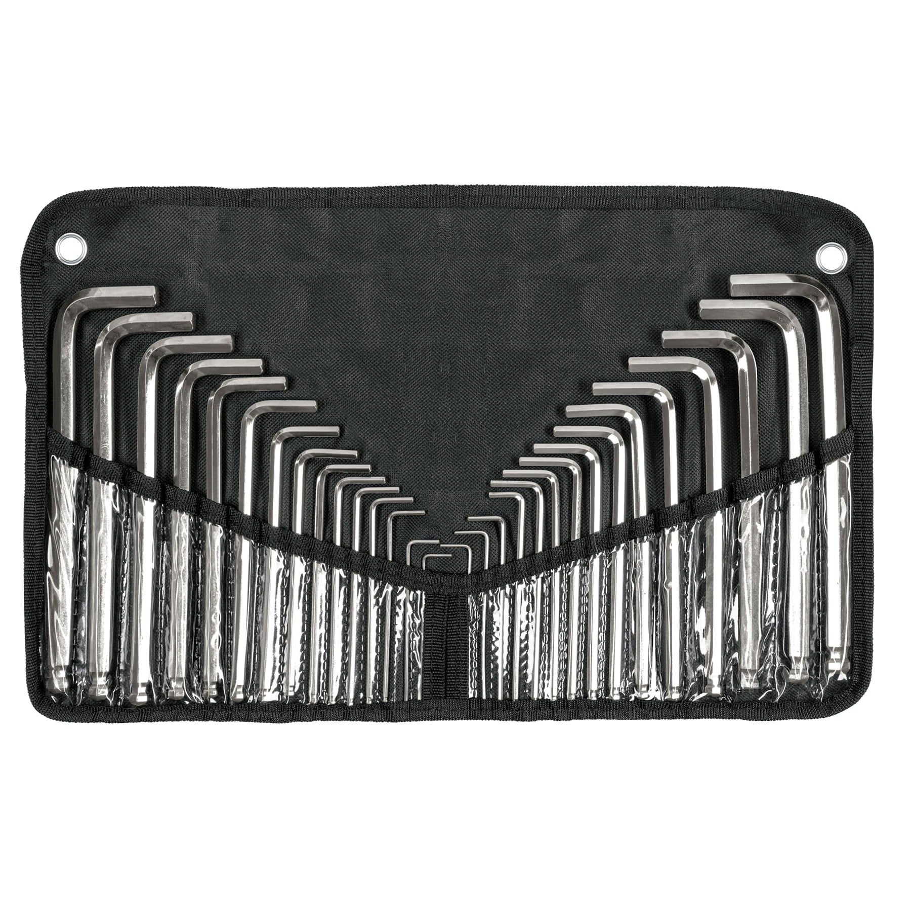 Juego 30 llaves allen largas mixtas punta bola, estuche