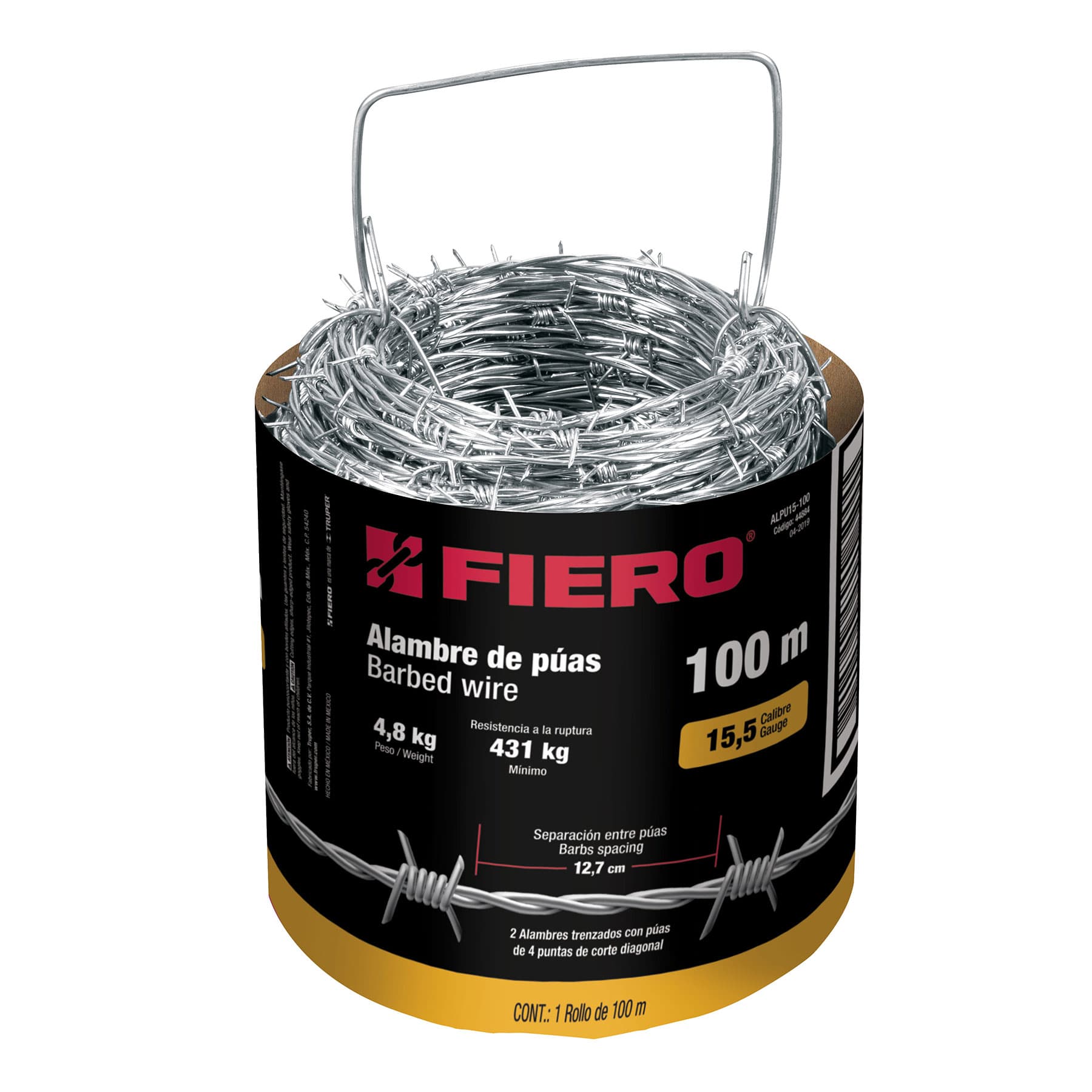 Rollo de alambre de púas 100m calibre 15.5, Fiero