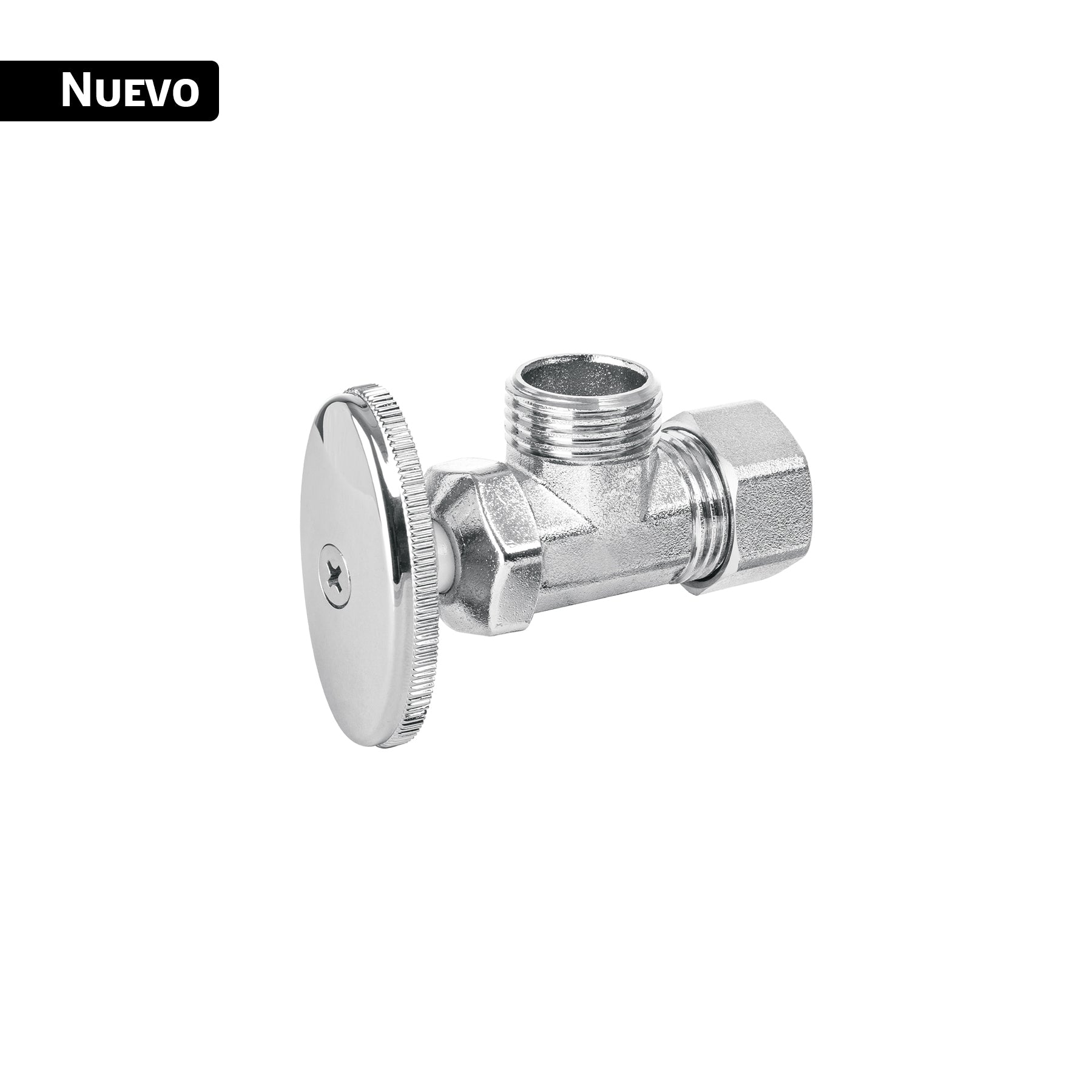 Llave angular 1/2", multivuelta, barrilito, BASIC, Foset, ANG-03P, 45404