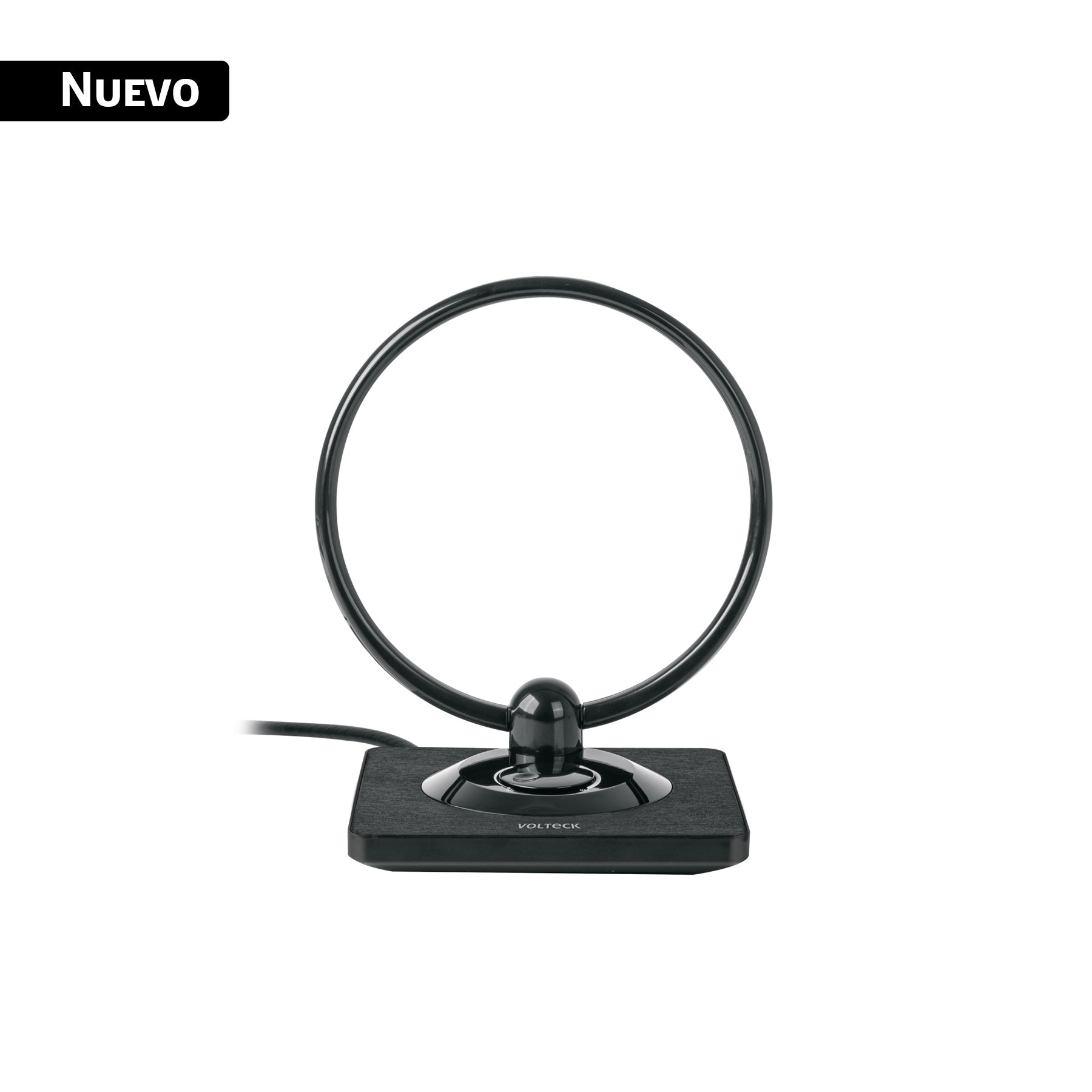 Antena interior para TV HD, tipo aro, 30 dB, Volteck, ANIN-28, 49774