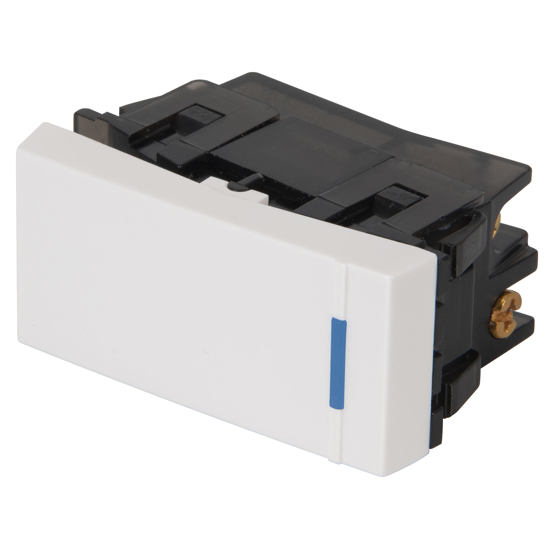 Interruptor de 3 vías, 1 módeloulo, línea Española,color blanco