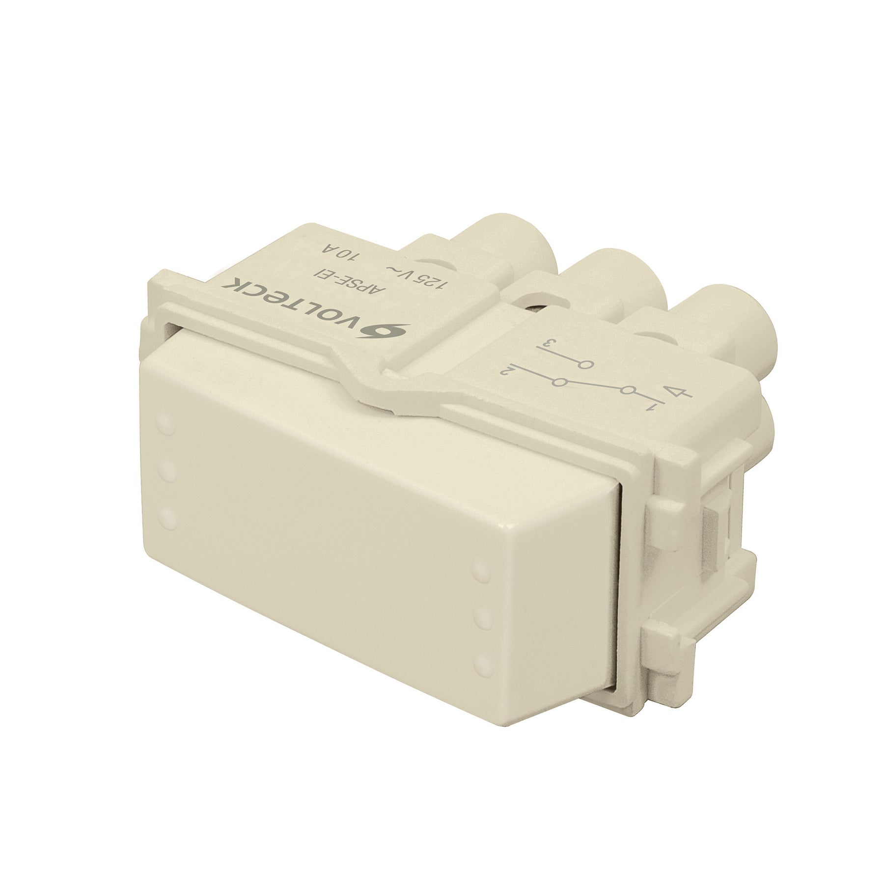 Interruptor de 3 vías, línea Italiana, color marfil, Volteck