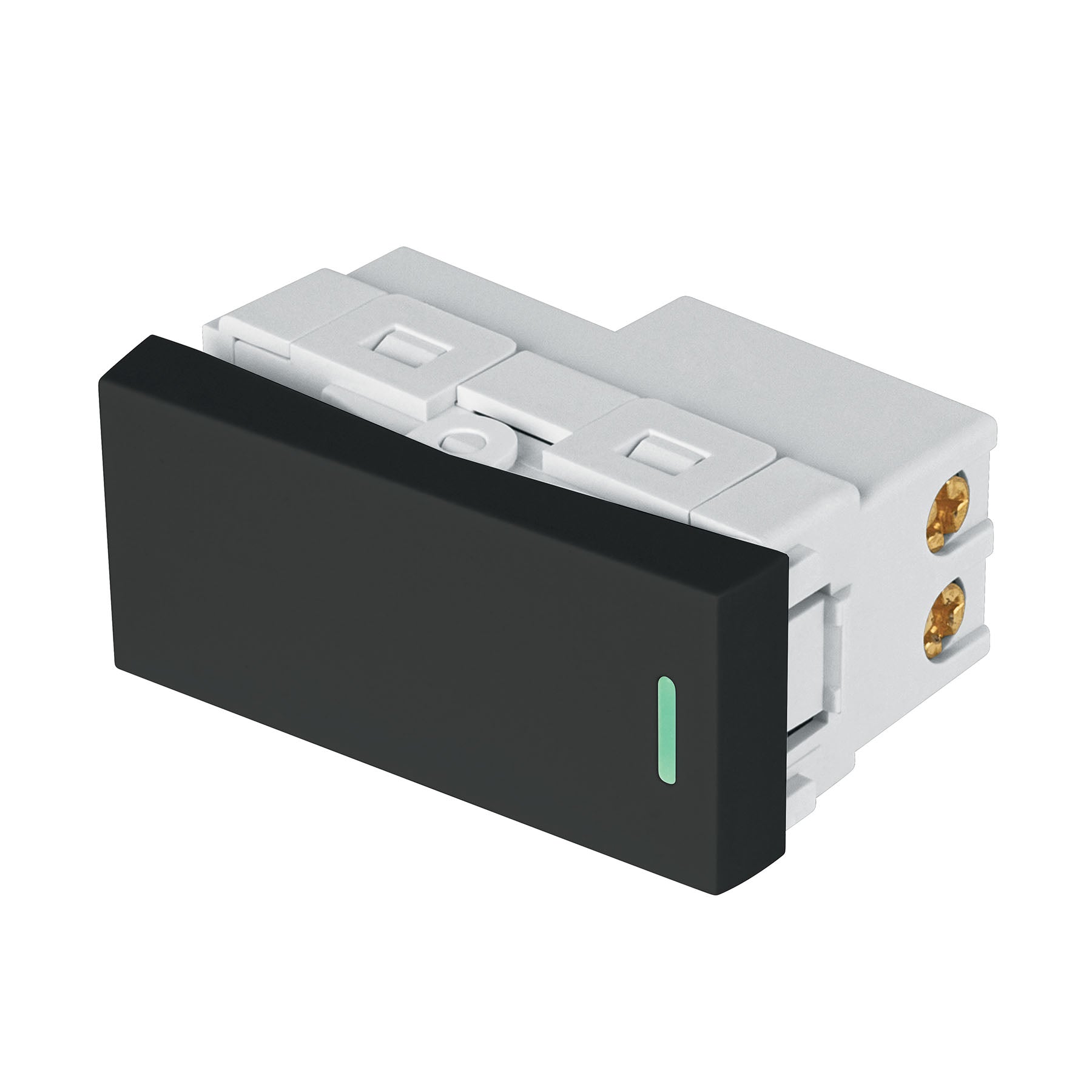 Interruptor sencillo negro de 1 módeloulo, línea Lisboa