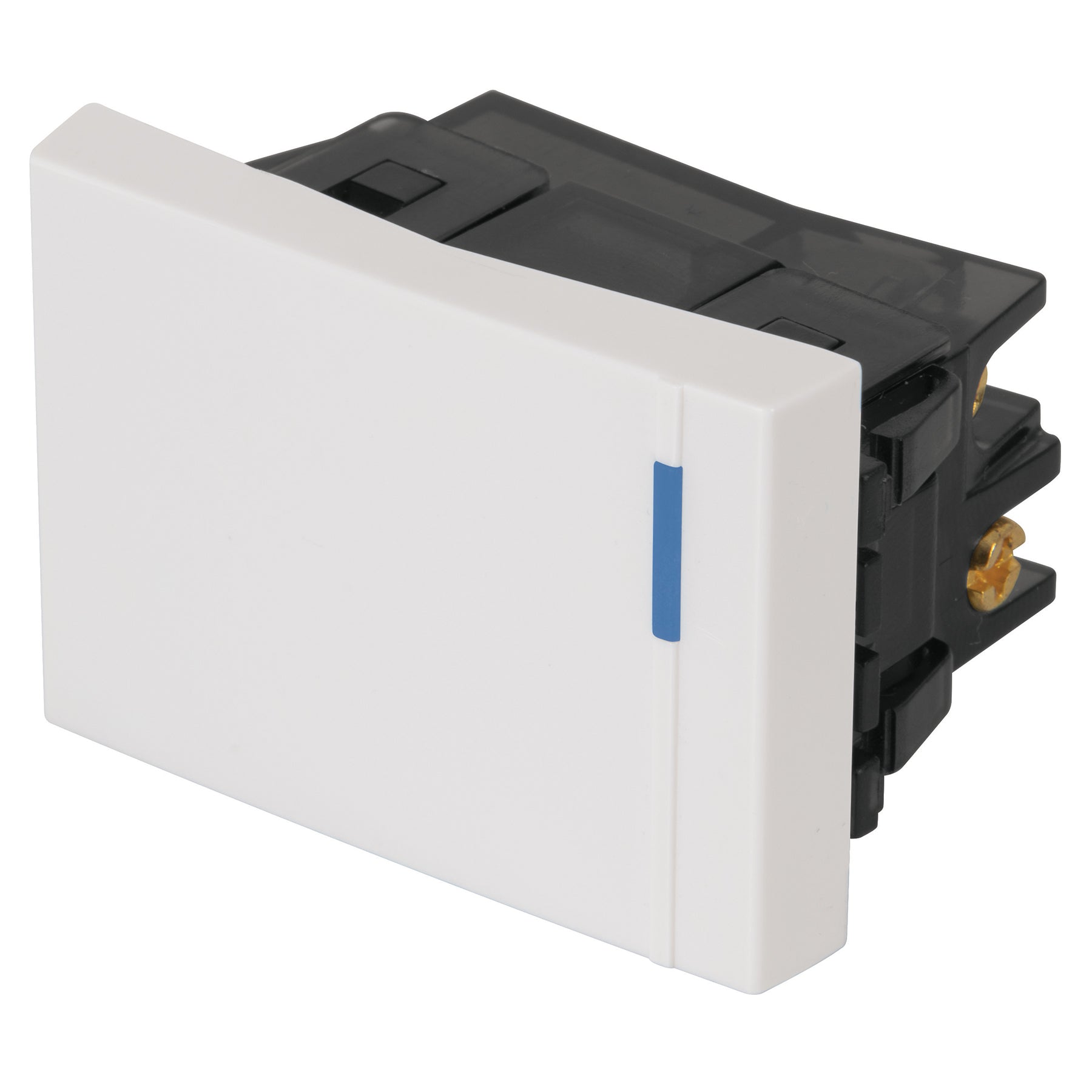 Interruptor de 3 vías, 1.5 módeloulos, línea Española, blanco