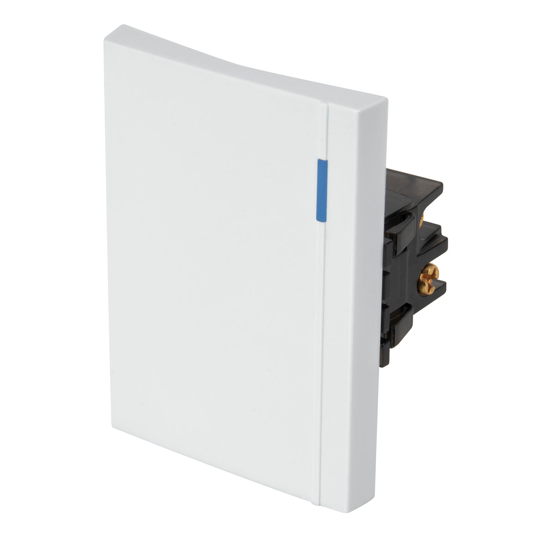 Interruptor de 3 vías, 3 módeloulos, línea Española, blanco