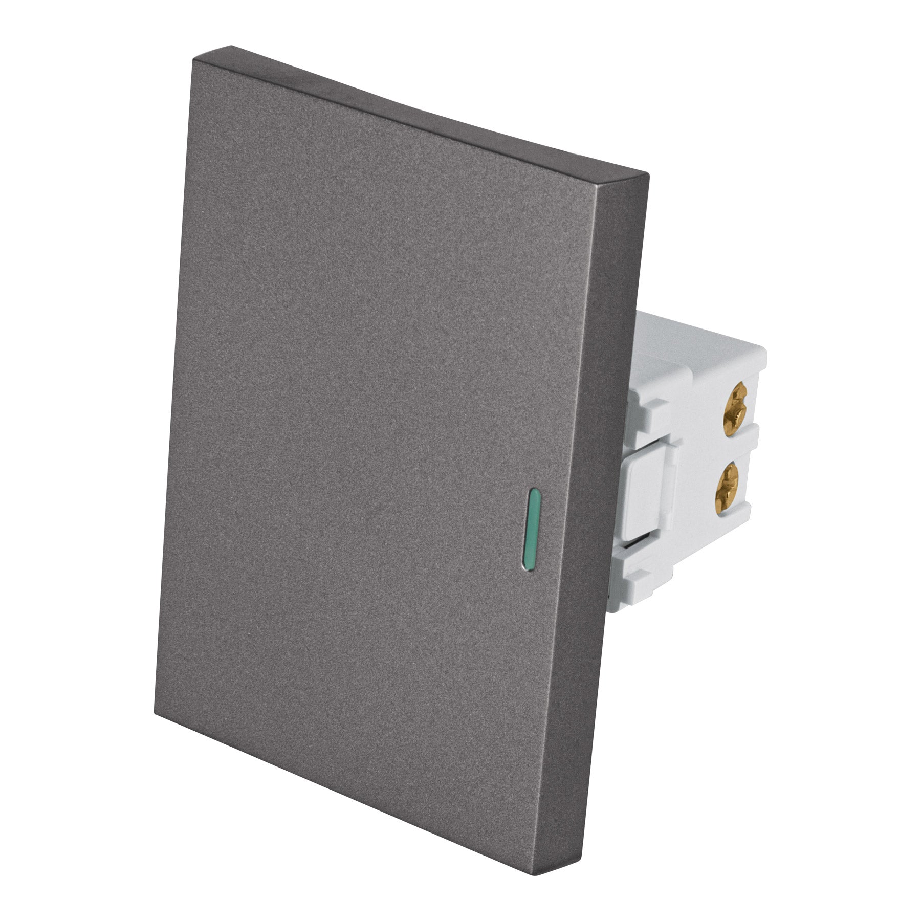 Interruptor 3 vías acero inox de 3 módeloulos, línea Lisboa