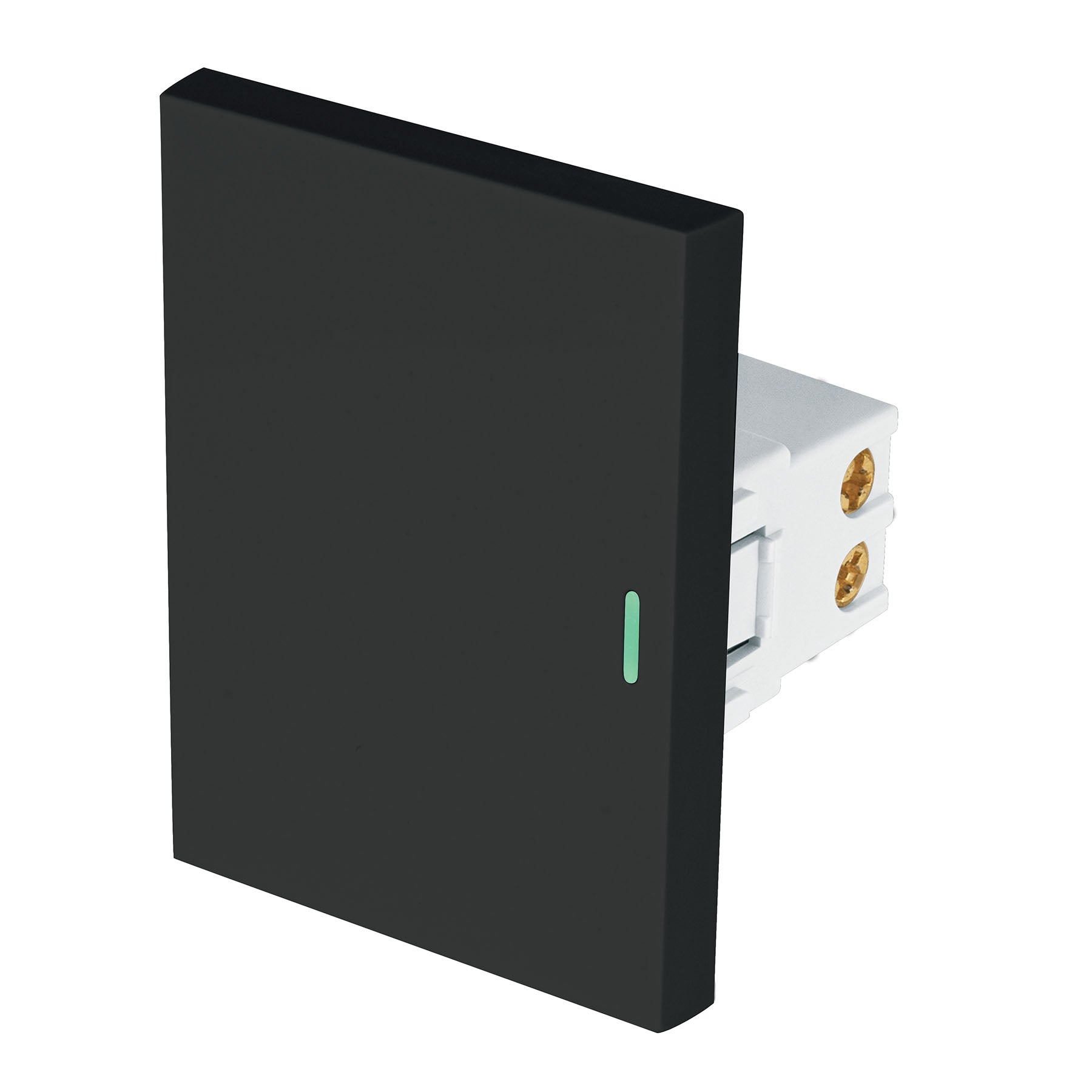 Interruptor de 3 vías negro de 3 módeloulos, línea Lisboa