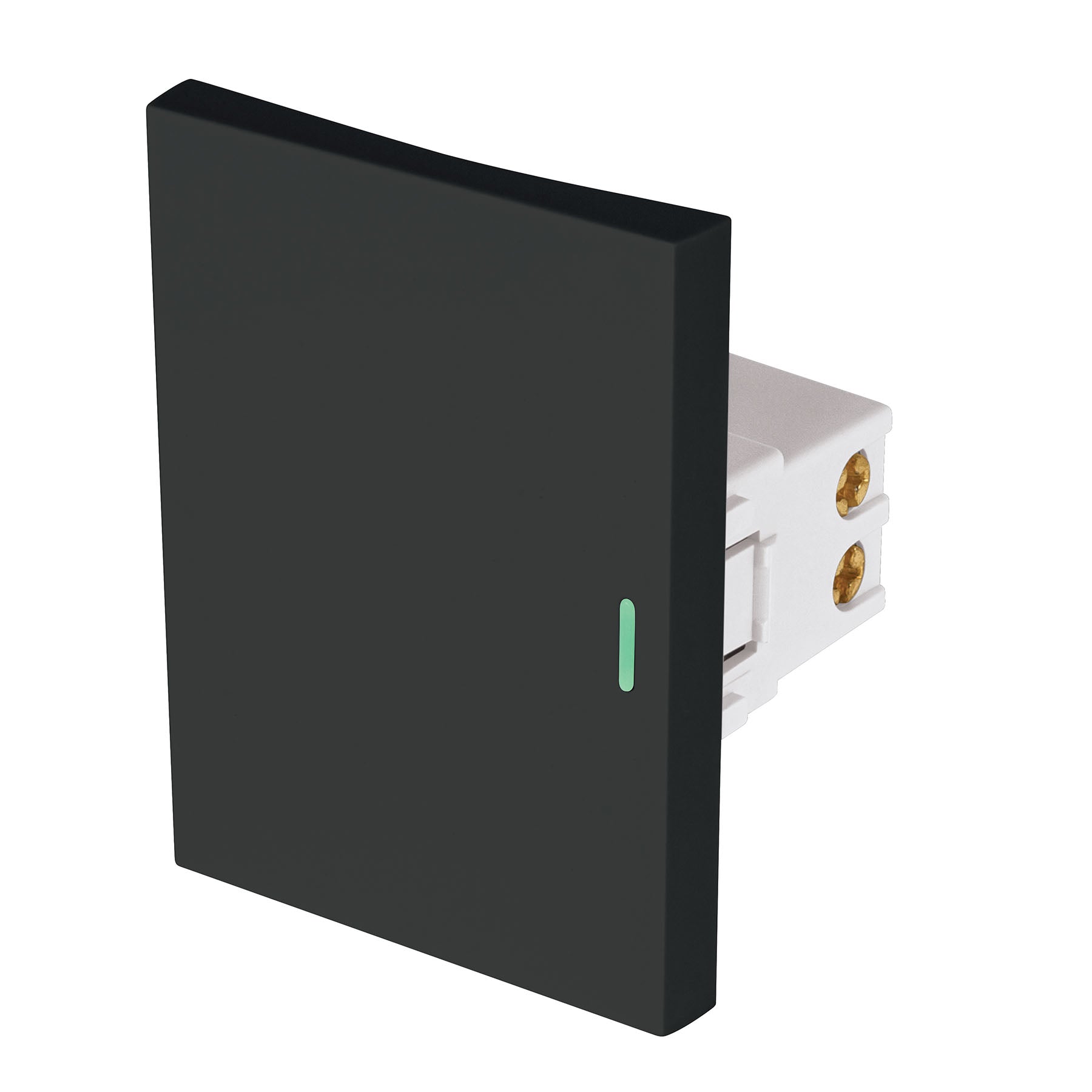 Interruptor sencillo negro de 3 módeloulos, línea Lisboa