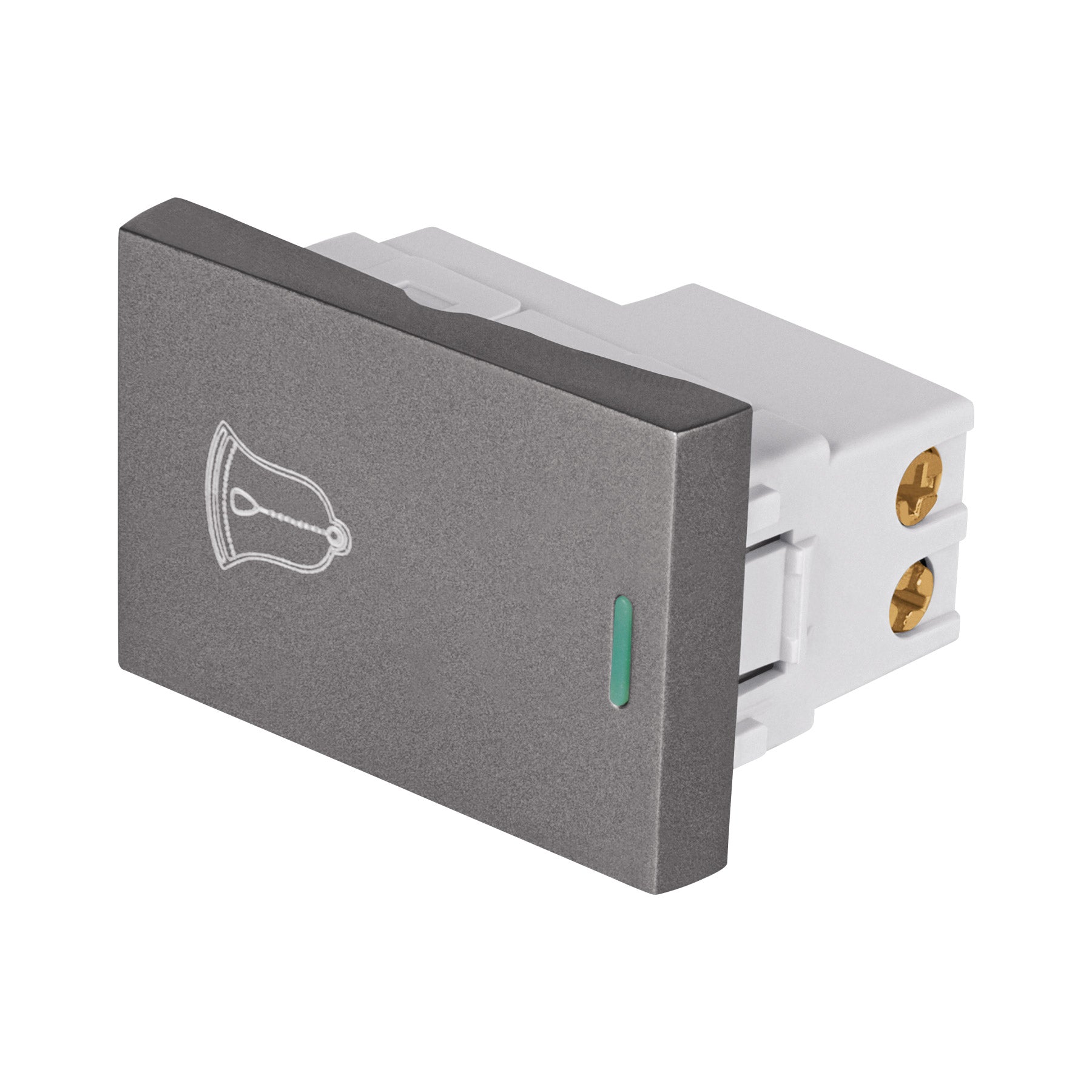 Interruptor timbre acero inox de 1.5 módeloulos, línea Lisboa