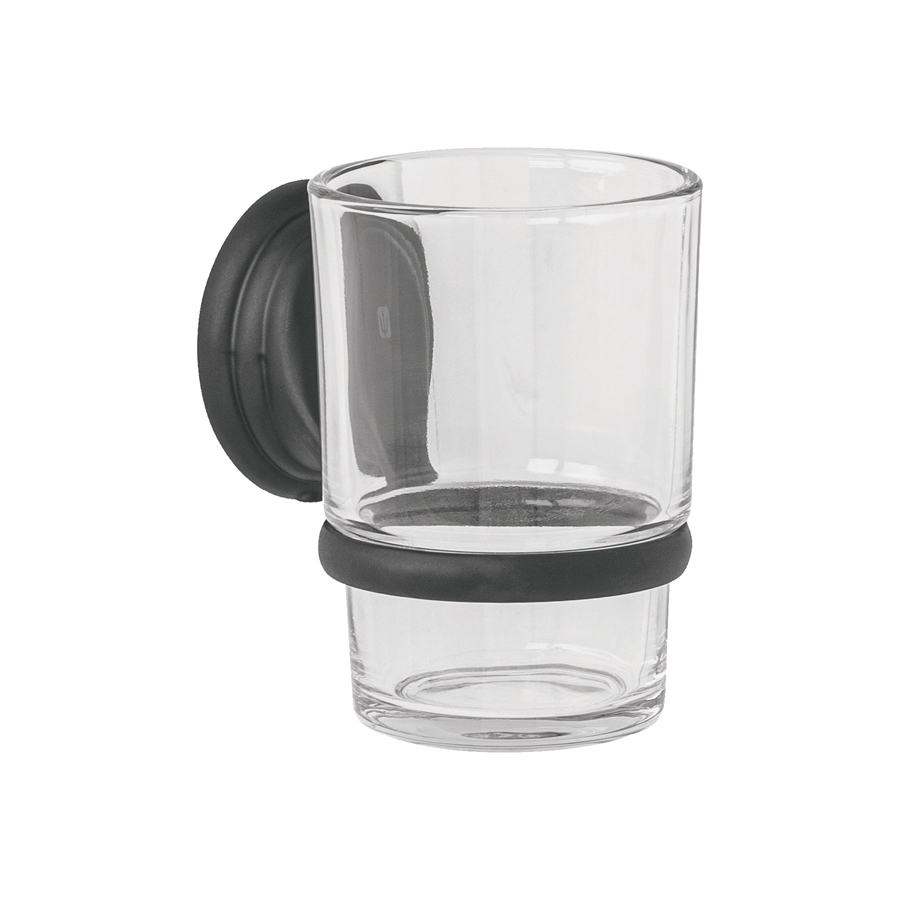 Portavaso cepillero con vaso de vidrio, negro AQUA, Foset, AQA-81M, 45979