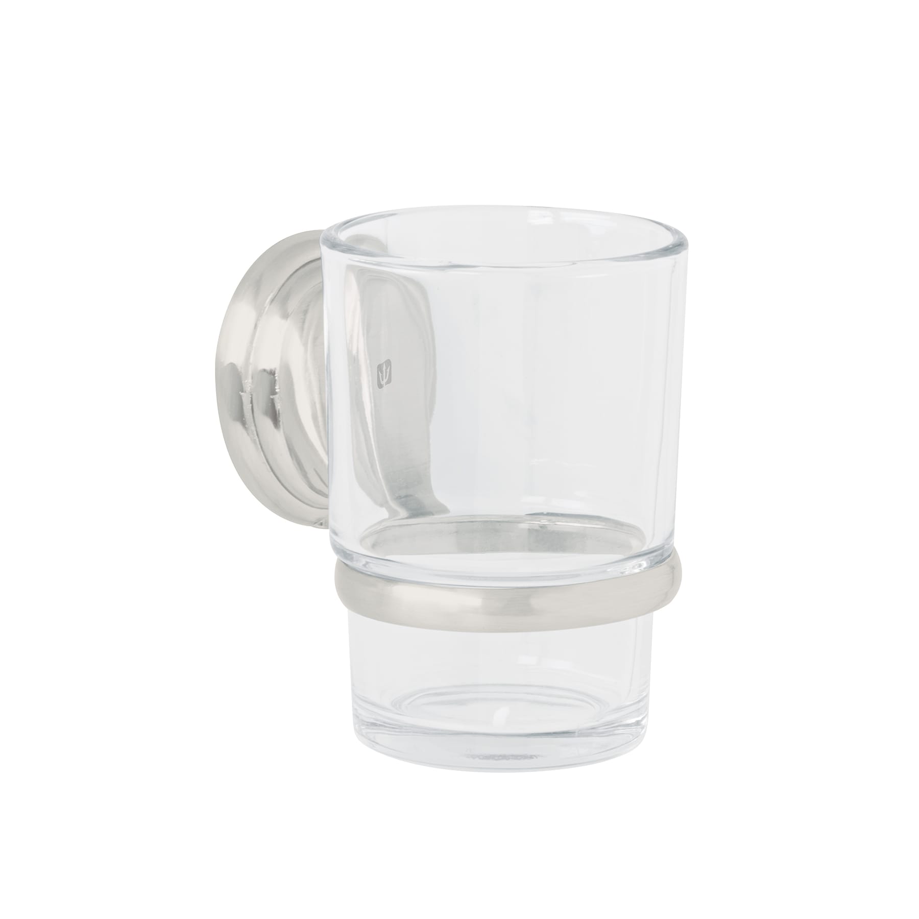 Portavaso cepillero satín con vaso de vidrio, Foset Aqua