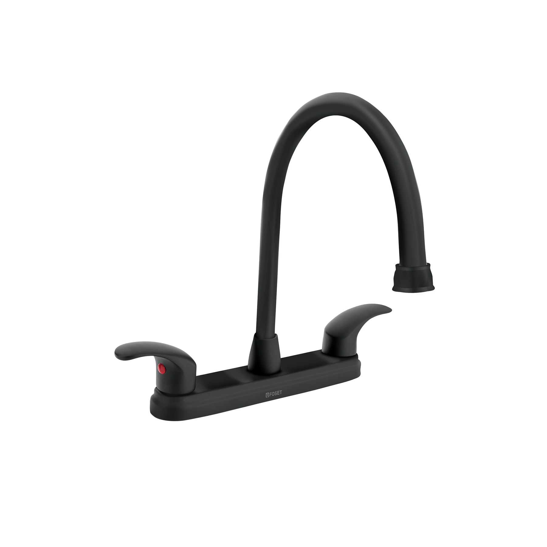 Mezcladora fregadero 8" negro, cuello largo, palanca, AQUA, Foset, AQF-82M, 45625