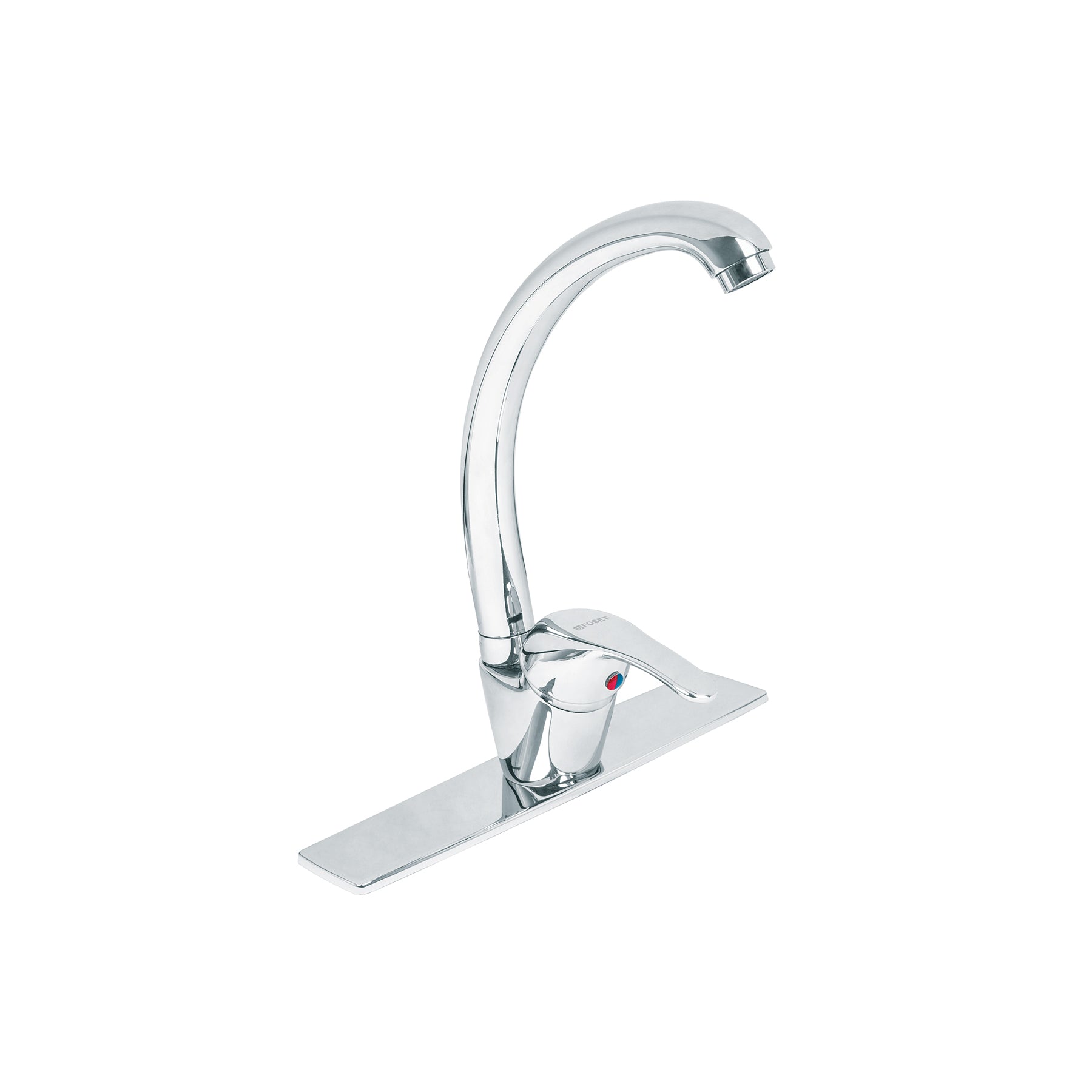 Monomando fregadero cromo, cuello curvo, AQUA, Foset, AQF-83, 49684