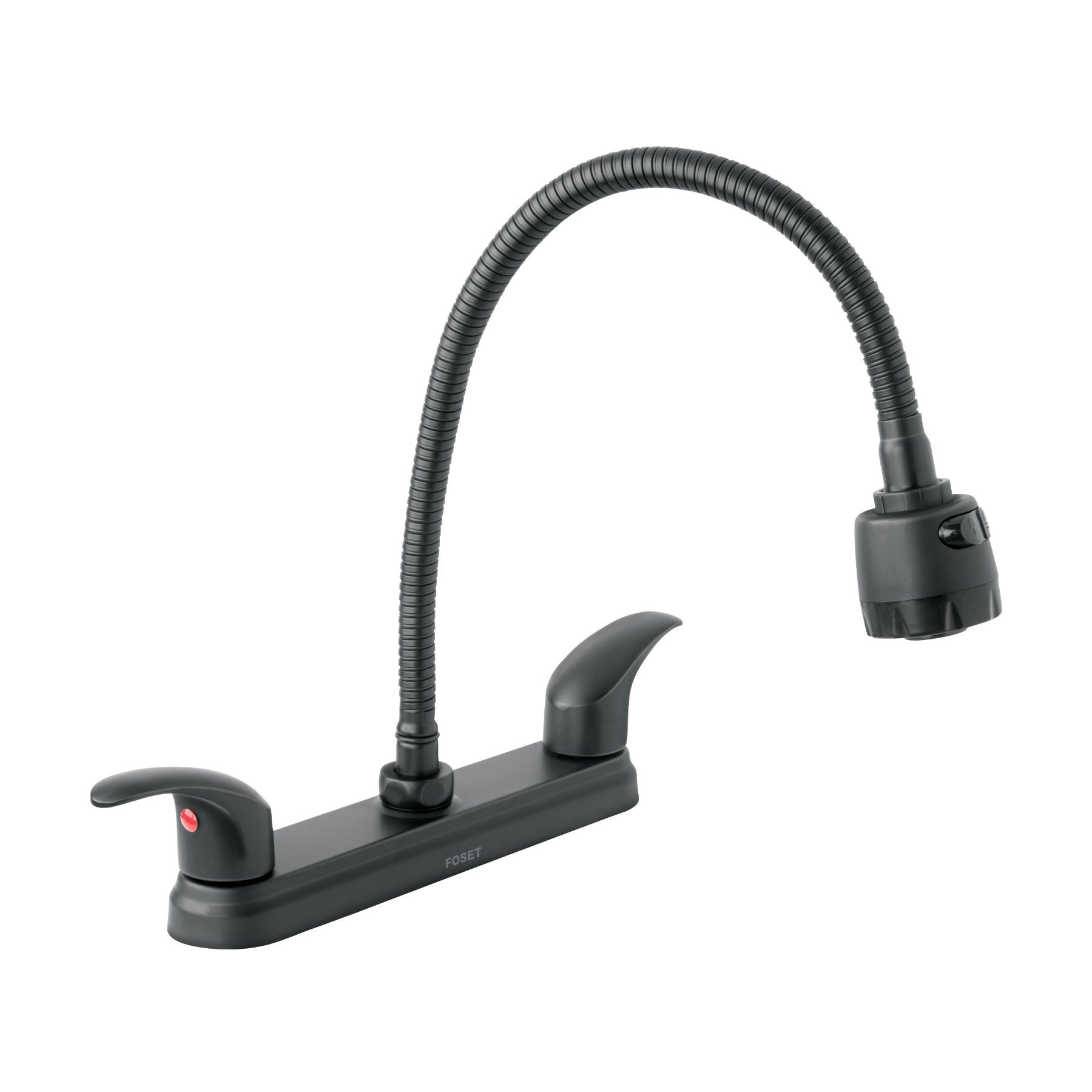 Mezcladora 8" para fregadero, flexible, palanca, negro, Aqua