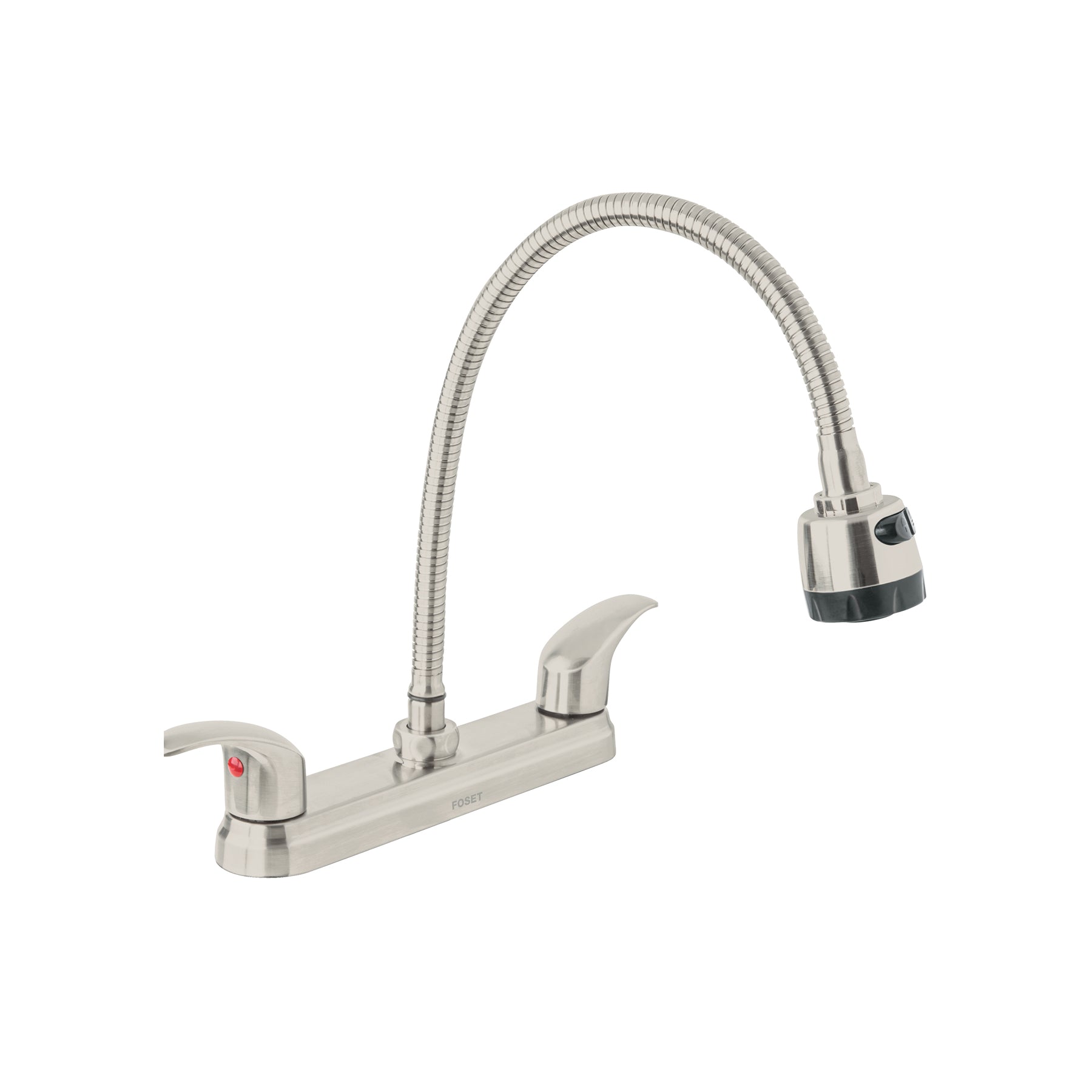 Mezcladora 8" para fregadero, flexible, palanca, satín, AQUA, Foset, AQF-88N, 47916