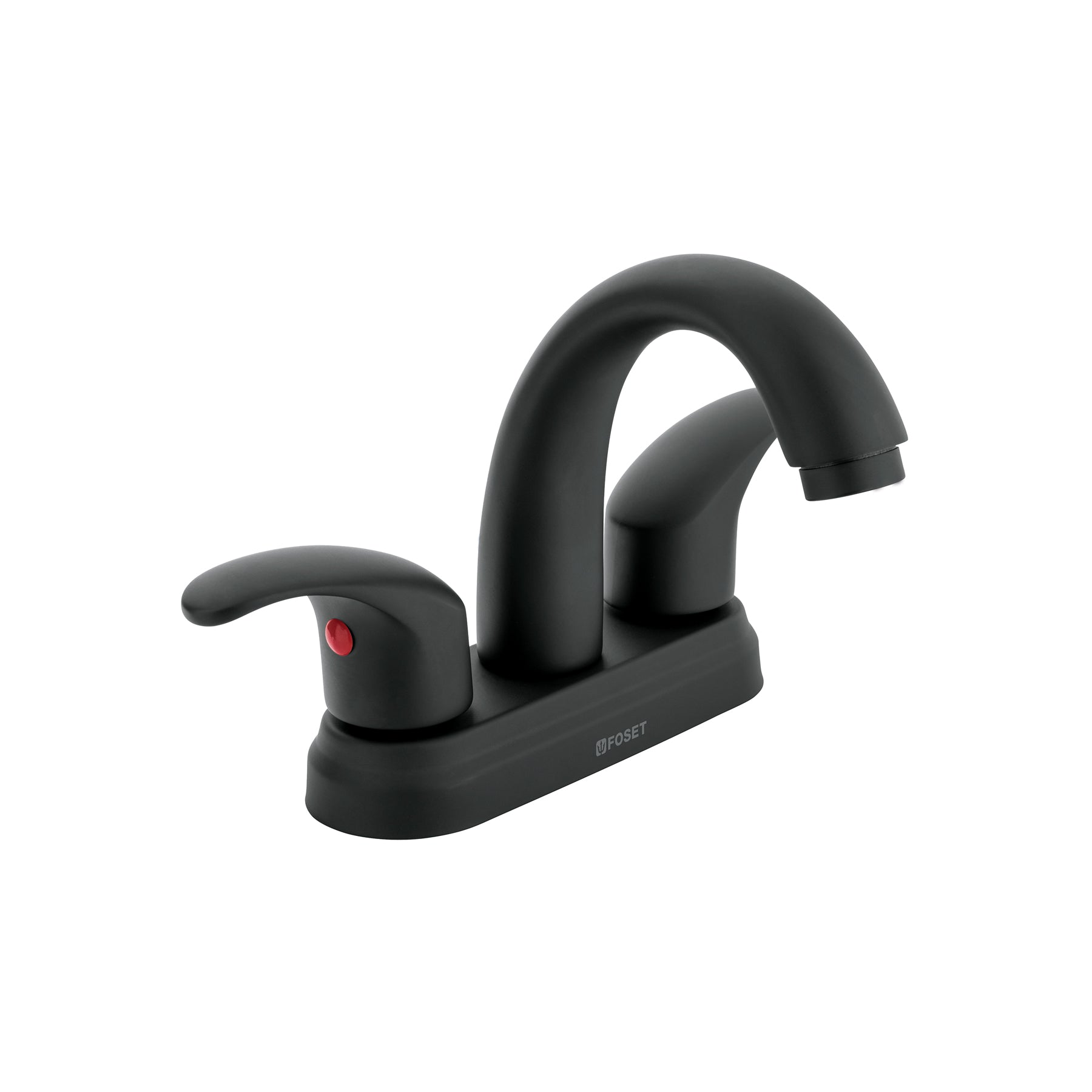 Mezcladora lavabo 4" negro, nariz curva, palanca, AQUA, Foset, AQM-52M, 45357