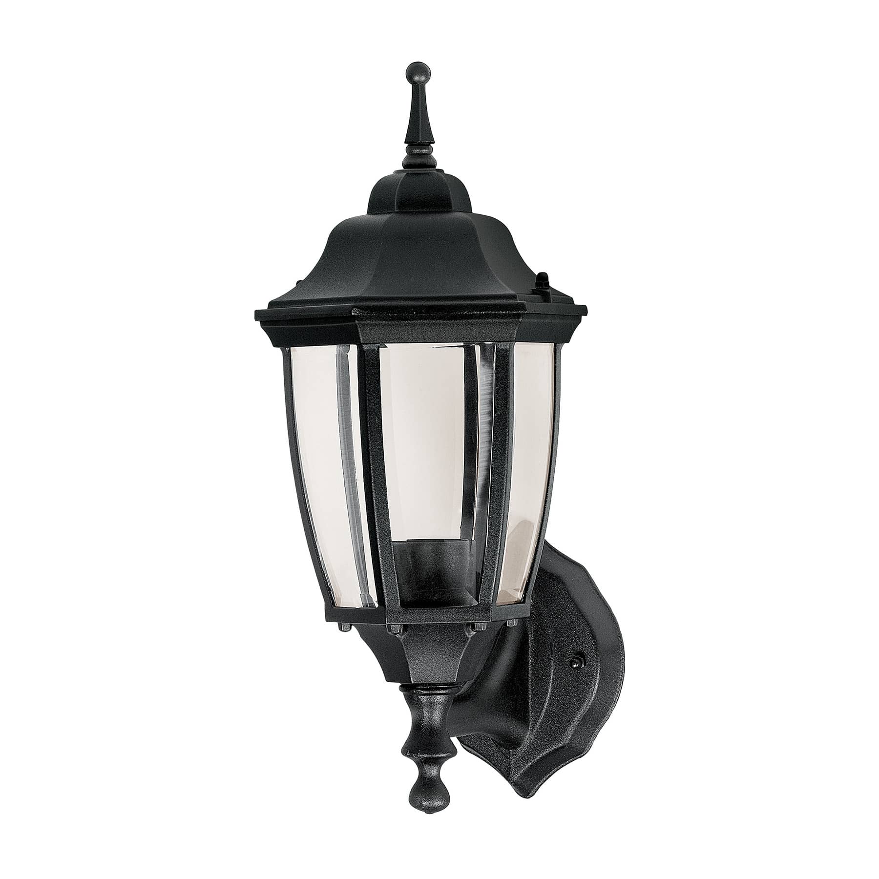 Arbotante tipo farol tradicional soportado para exterior, negro