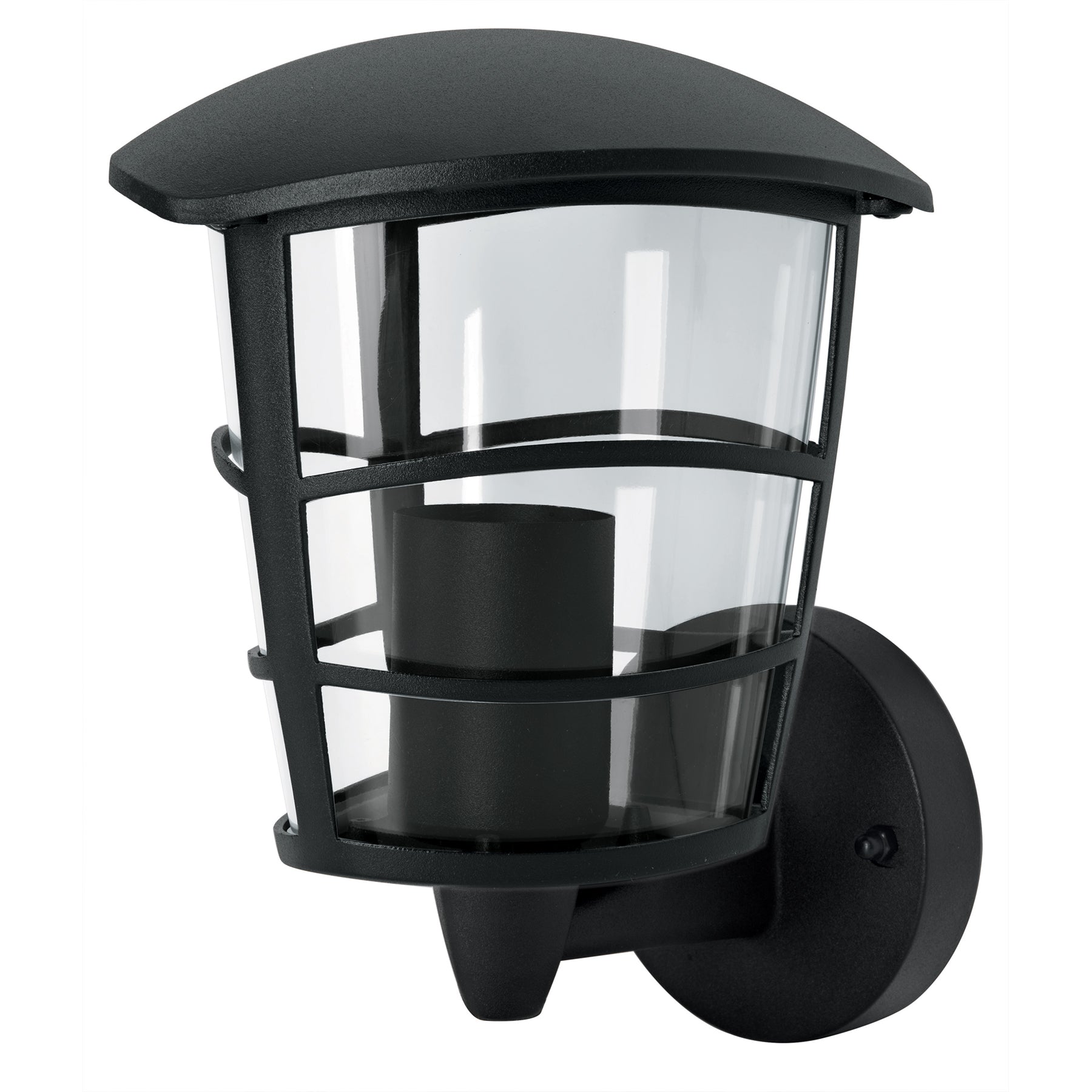 Arbotante tipo farol moderno soportado para exteriores, negro
