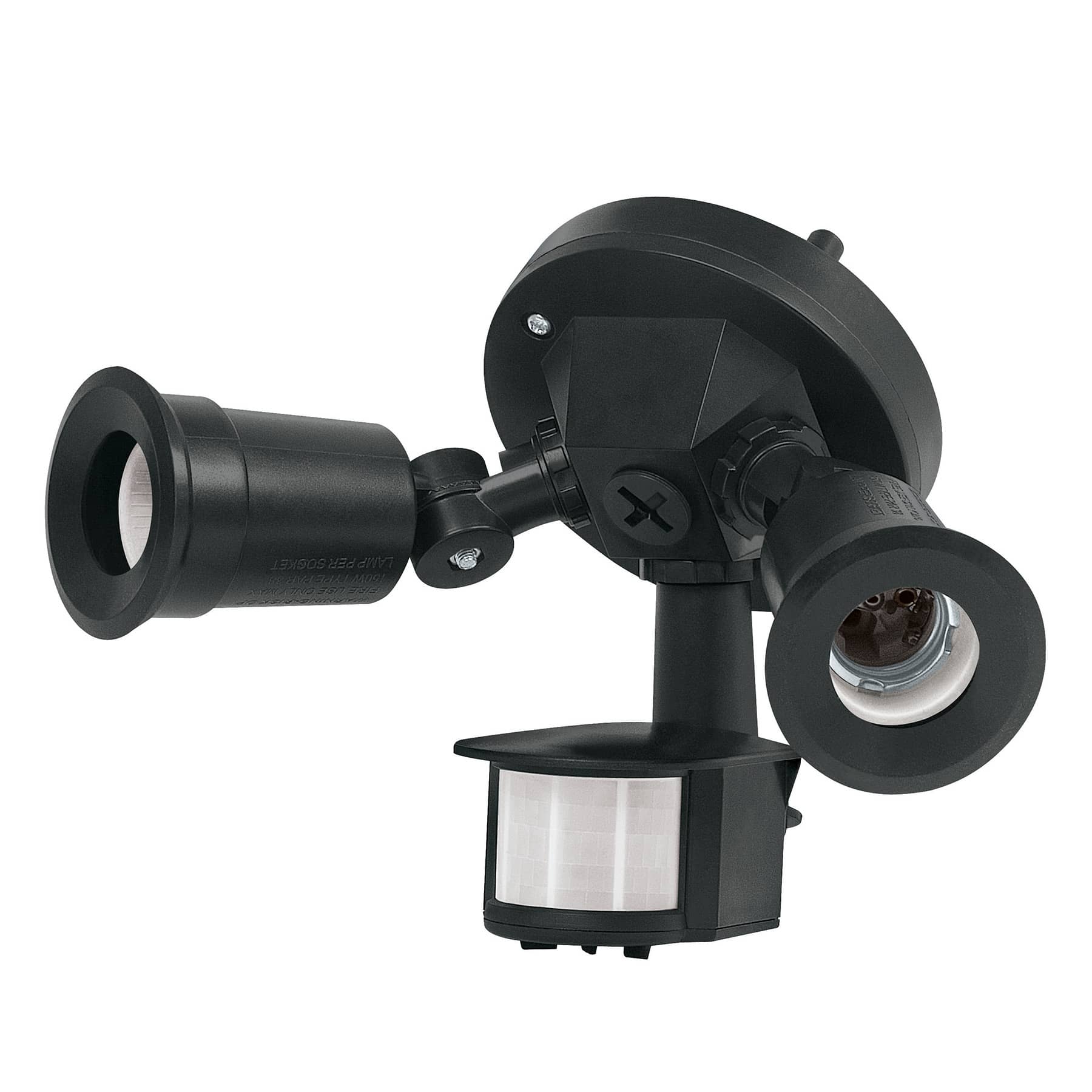 Arbotante negro con sensor movimiento, lámparas no incluidas