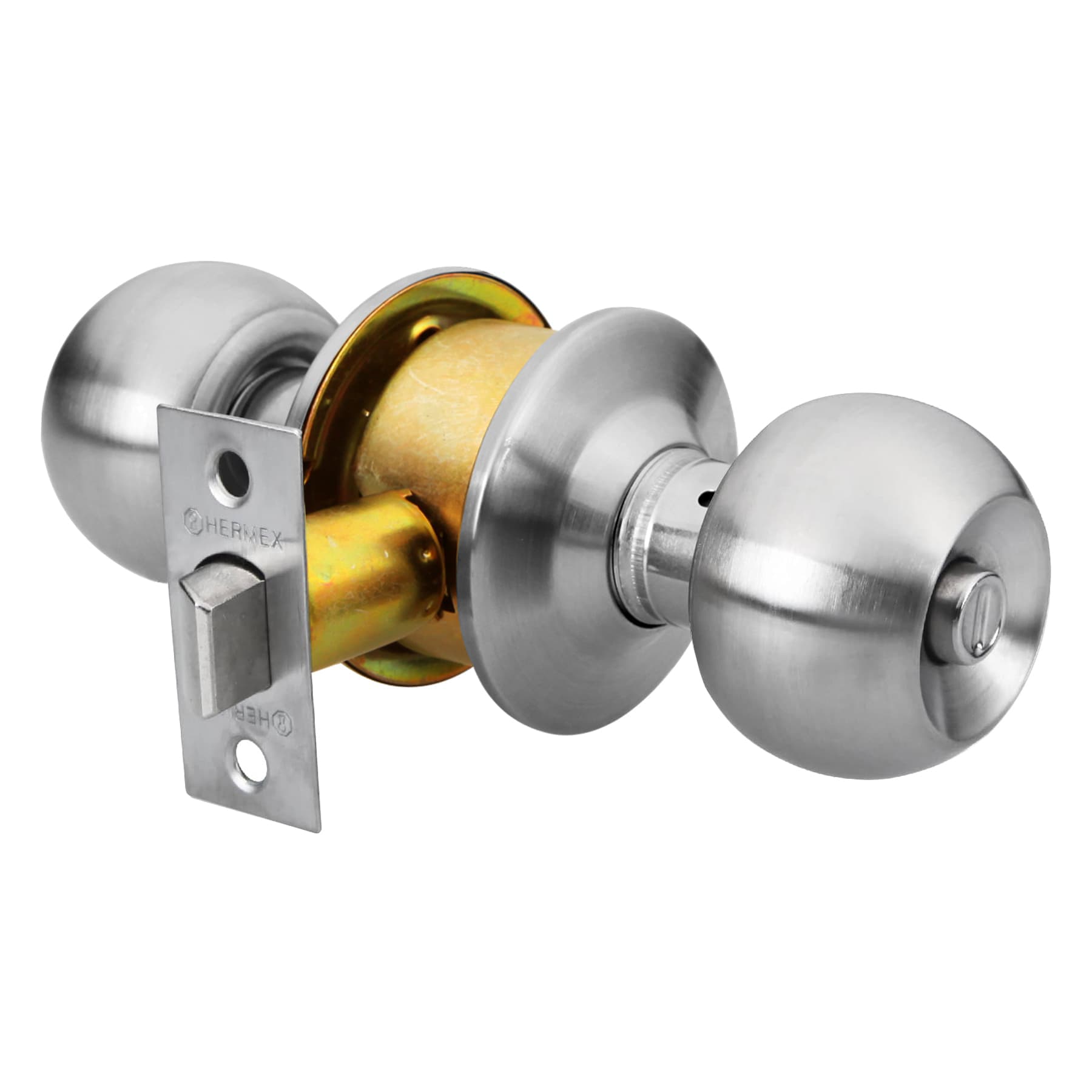 Cerradura esfera cilíndrico, baño, cromo, blíster, BASIC