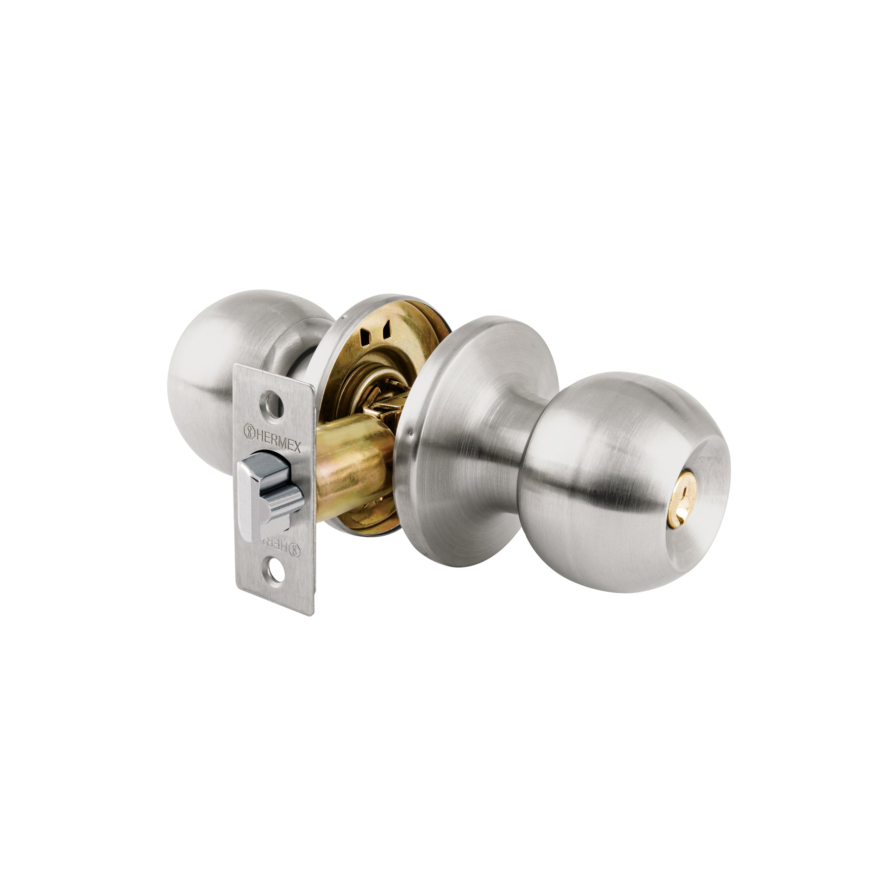 Cerradura tipo esfera, tubular, recámara, cromo, BASIC, Hermex, BALT-CM-RP, 23660
