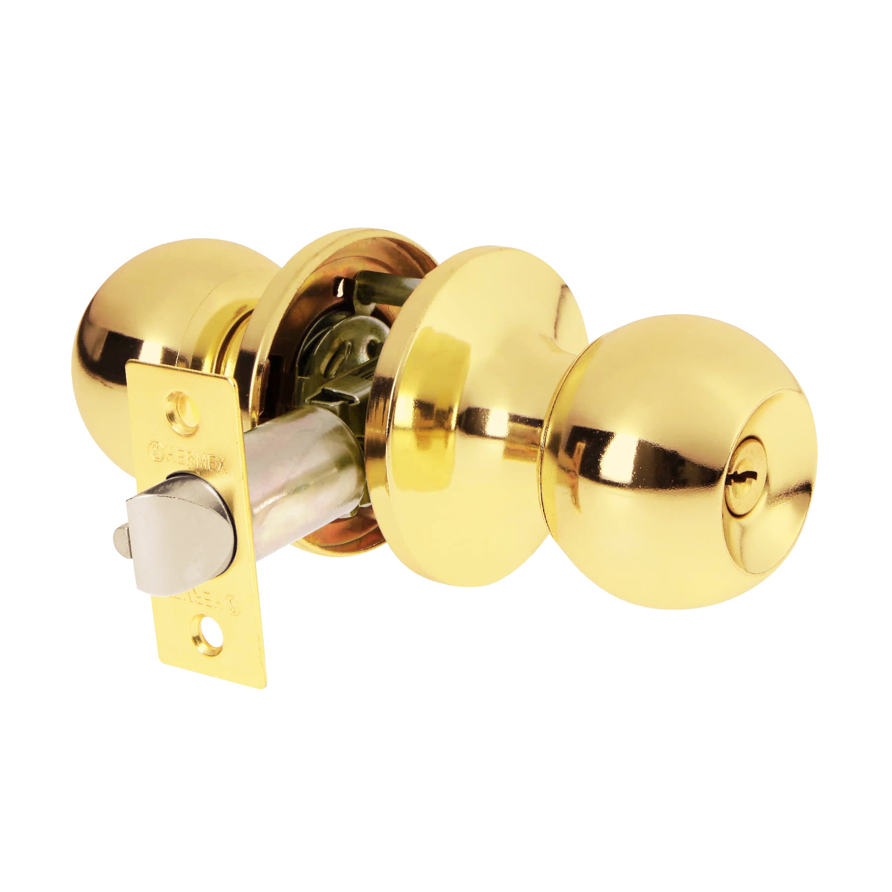 Cerradura tipo esfera, tubular, entrada, brillante, BASIC, Hermex, BALT-LB-EP, 23655