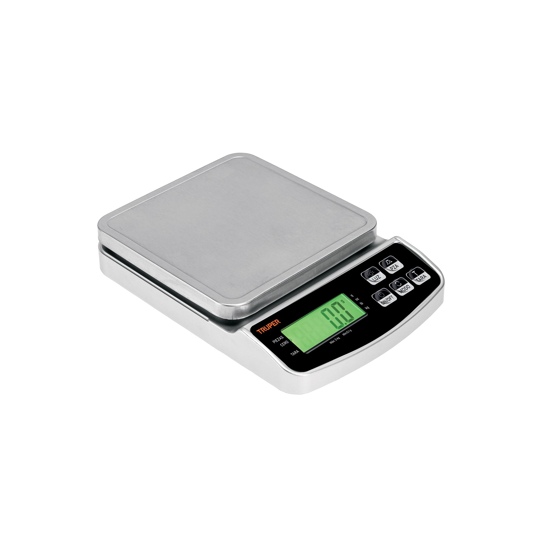 Báscula electrónica de precisión, recargable, 3 kg, Truper