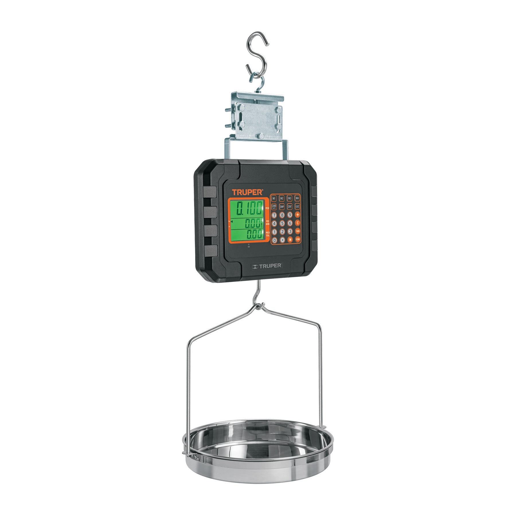 Báscula electrónica colgante, recargable, con charola, 40 kg