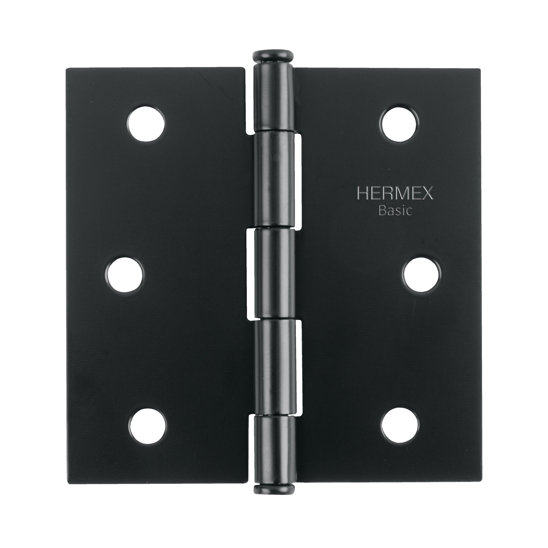 Bisagra cuadrada 3", negro mate, cabeza plana, BASIC
