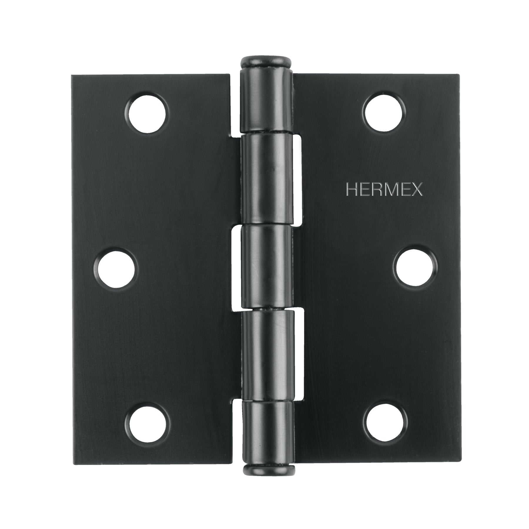 Bisagra cuadrada 3", negro mate, cabeza plana, Hermex