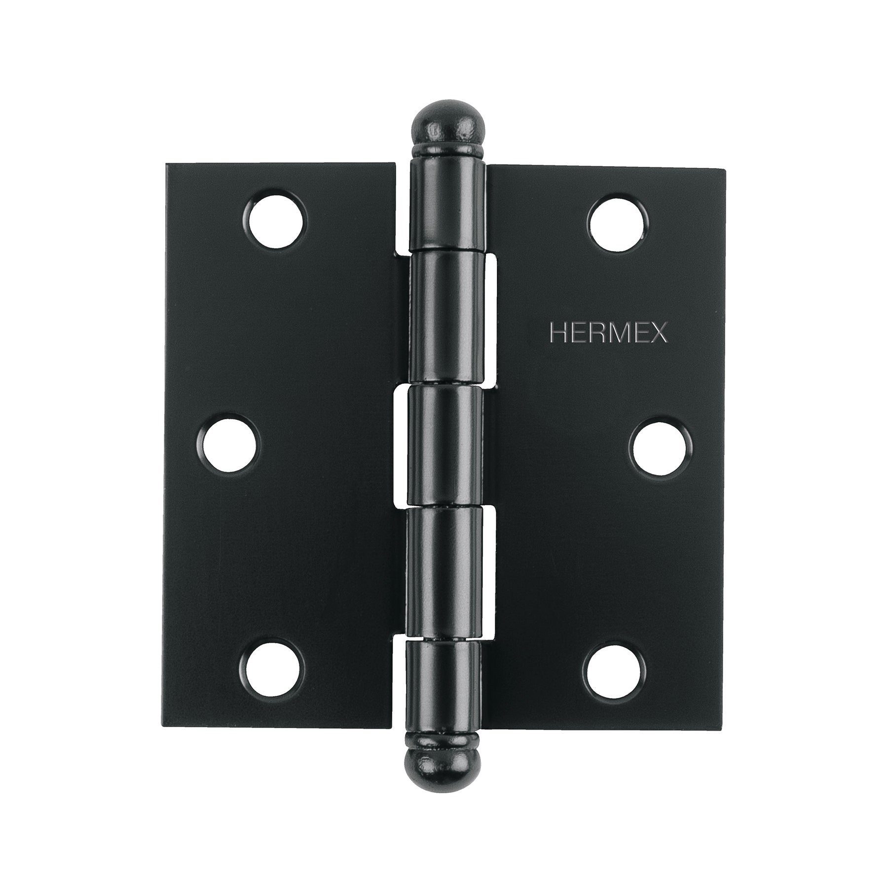 Bisagra cuadrada 3", negro mate, cabeza redonda, Hermex