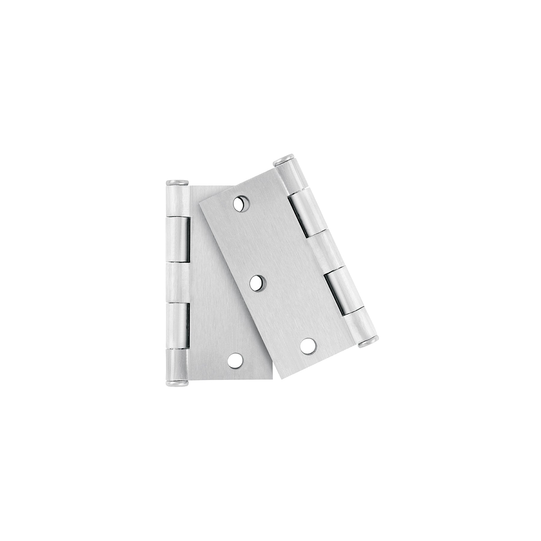 Bolsa c/2 bisagras cuadradas 3-1/2" acero cromo mate, plana