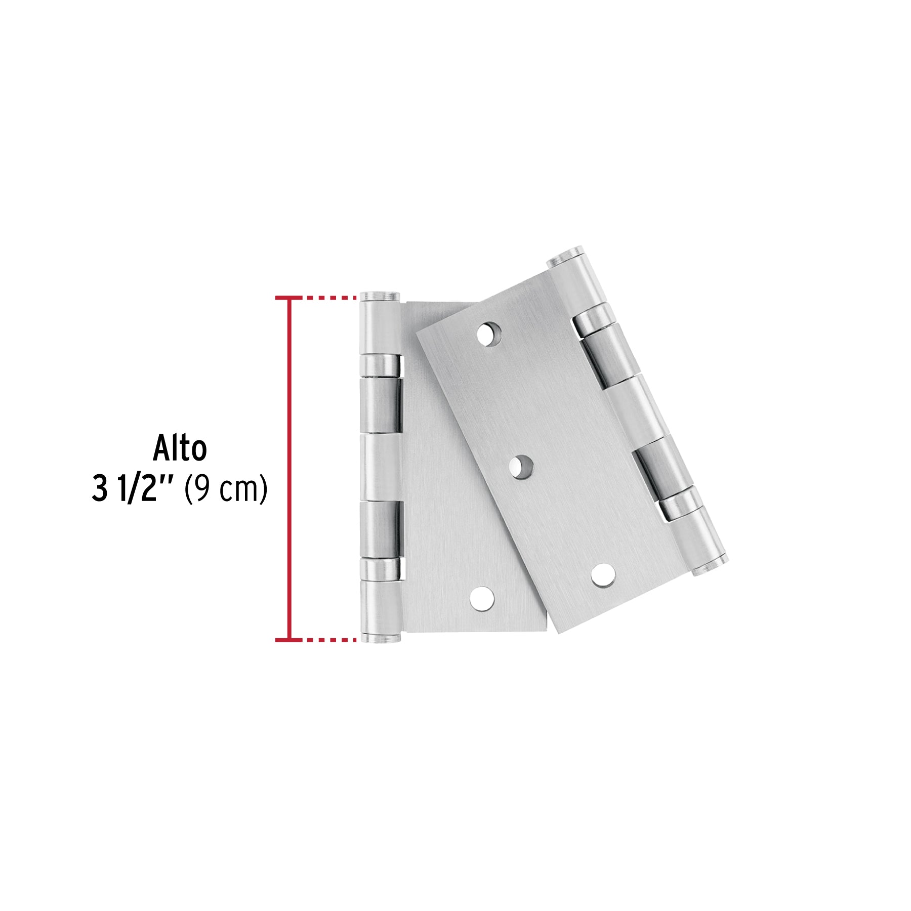 Bolsa c/2 bisagras cuadradas 3-1/2" acero inox, plana