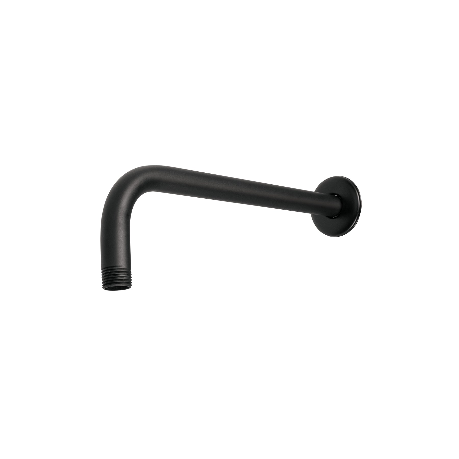 Brazo recto con chapetón para regadera, 30 cm, negro mate, Foset, BCH-600M, 47649