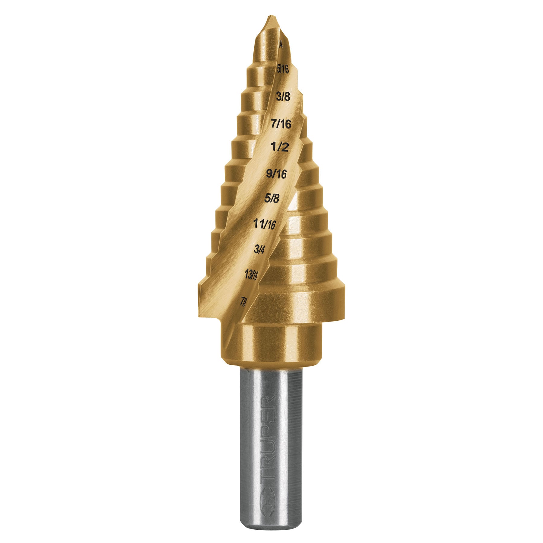 Broca escalonada titanio 11 escalones 1/4" a 7/8", Expert