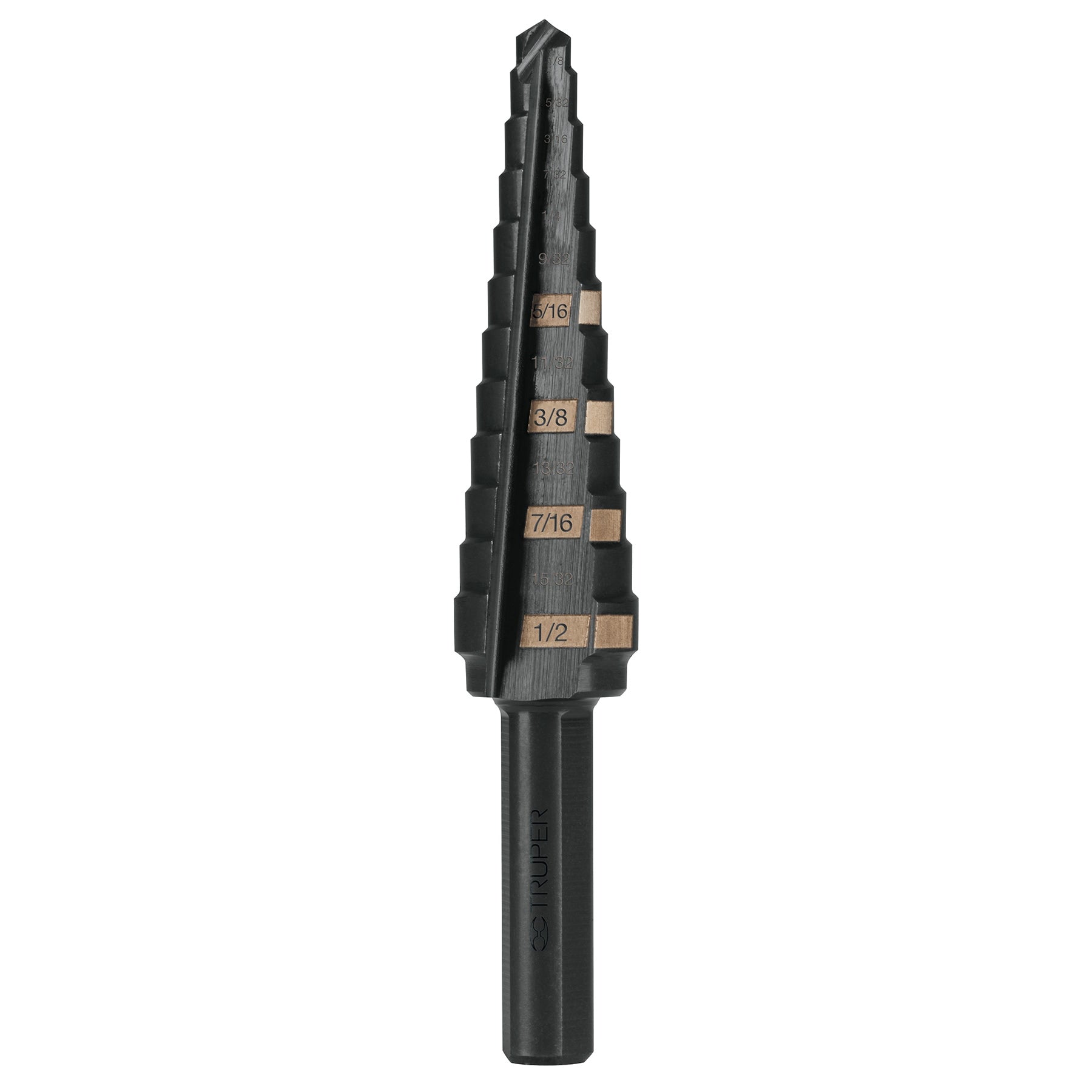 Broca escalonada óxido negro 13 escalones 1/8" a 1/2",Truper