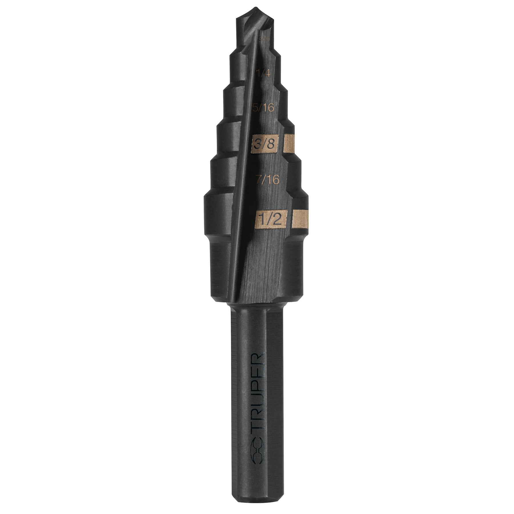 Broca escalonada óxido negro 6 escalones 3/16" a 1/2",Truper