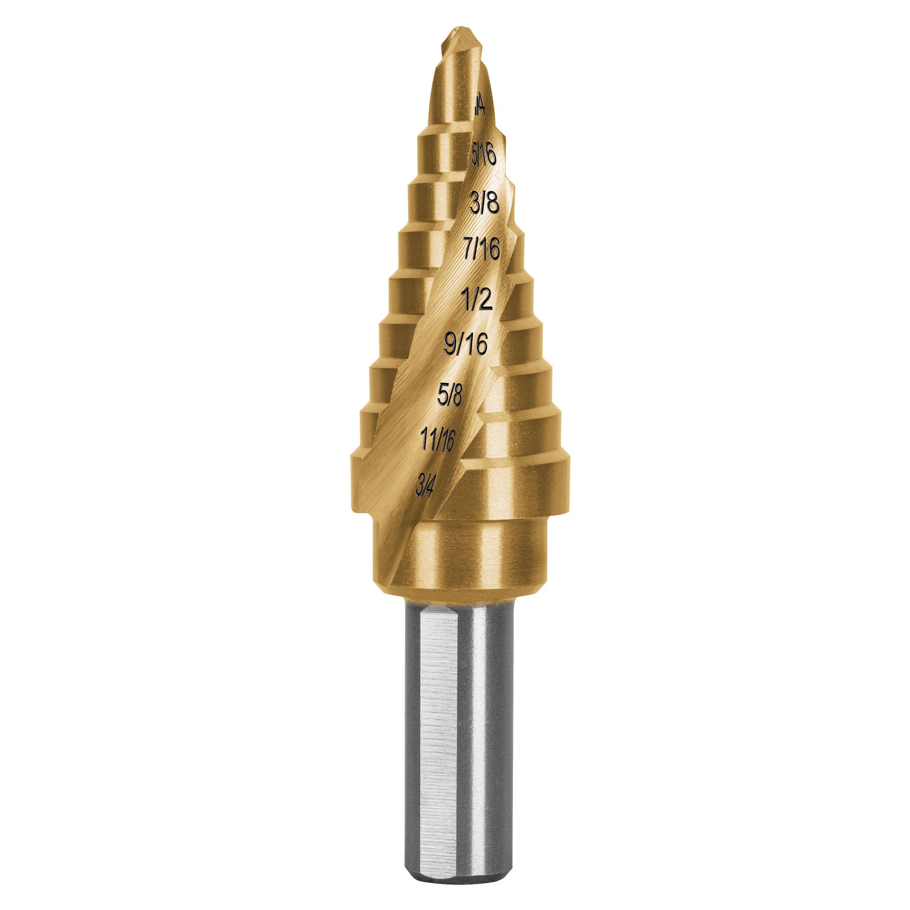 Broca escalonada titanio 9 escalones 1/4" a 3/4", Expert