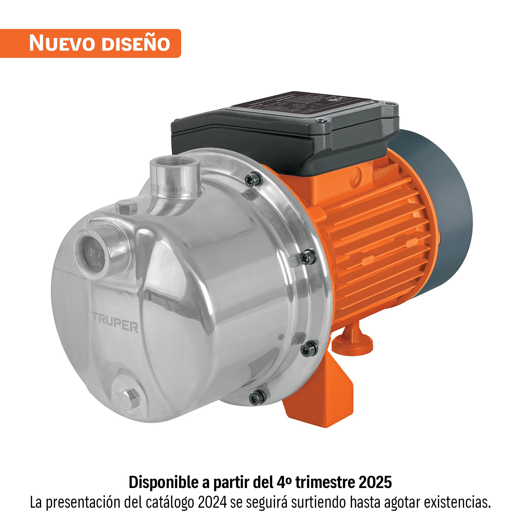 Bomba eléctrica tipo jet para agua, acero inoxidable, 1 HP