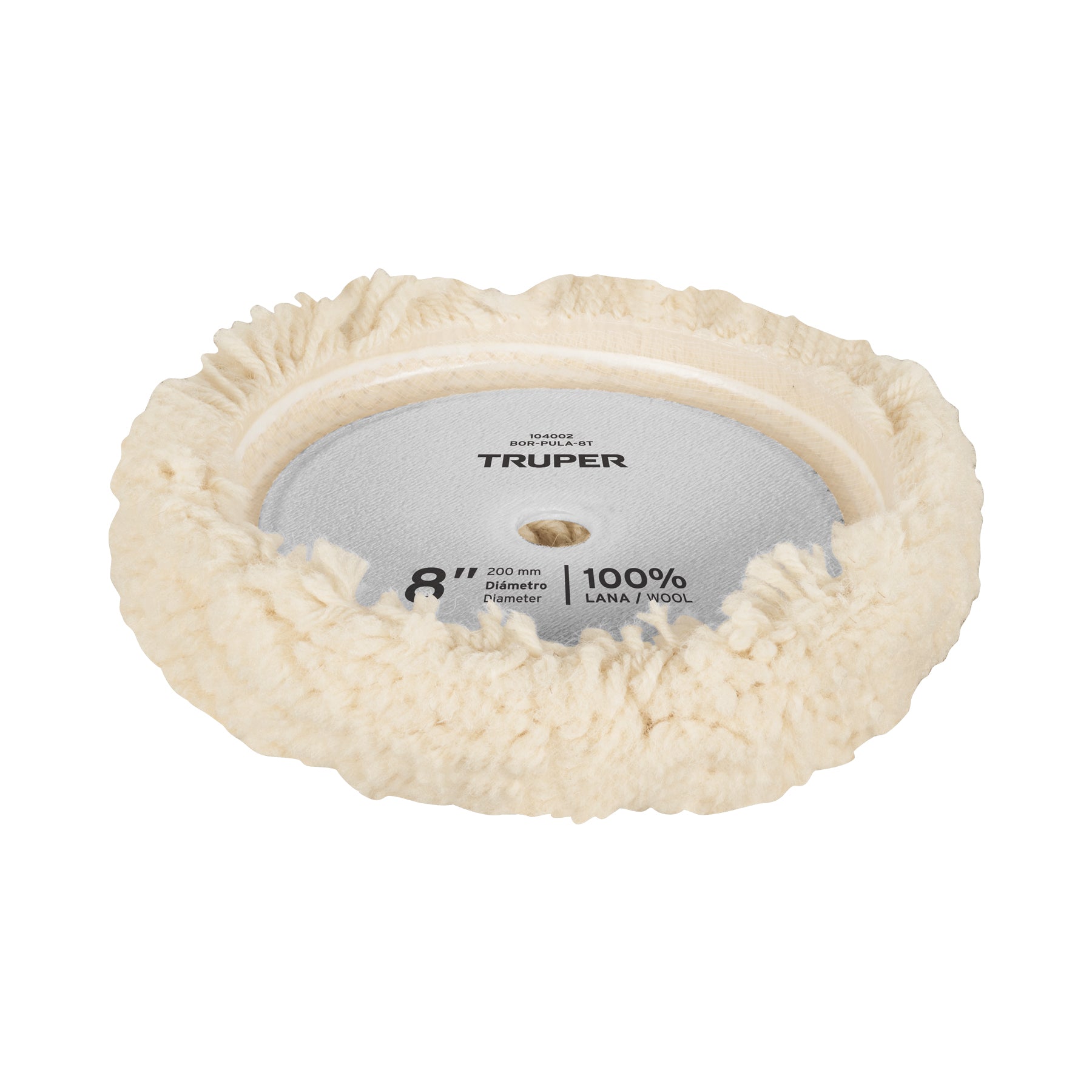 Borla p/pulir de lana trenzada de 8" hook<(>&<)>loop, TRUPER
