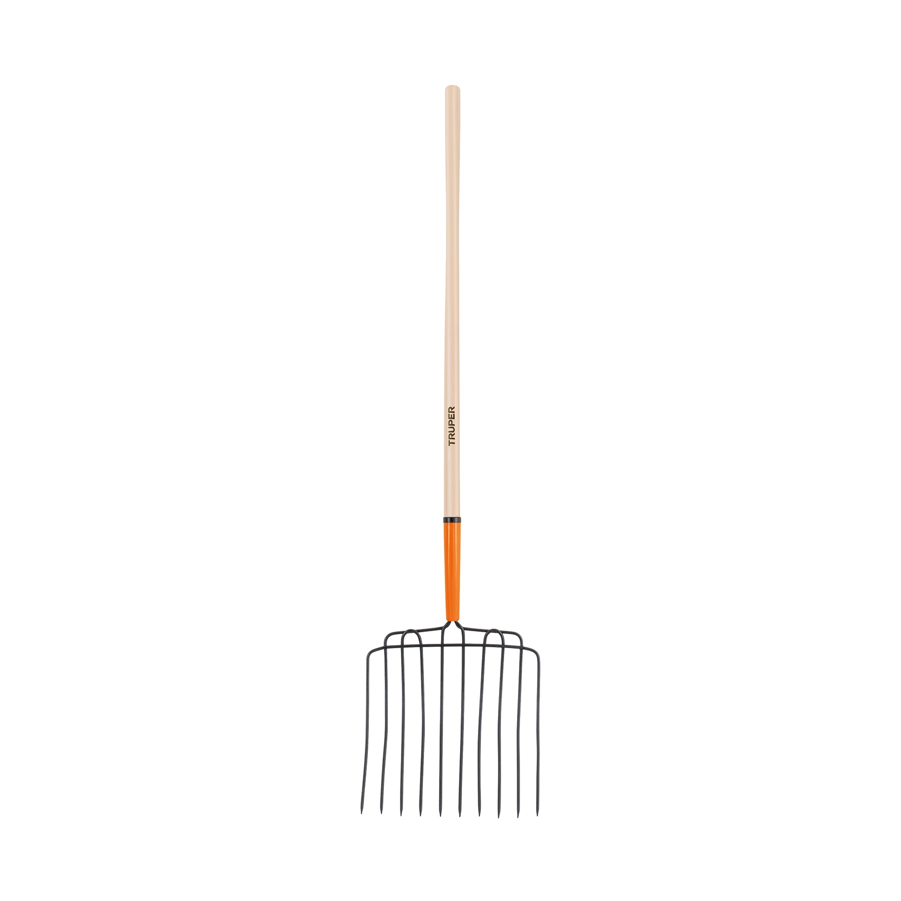 Bieldo para estiércol 10 dientes, mango largo 48", cab/soldada