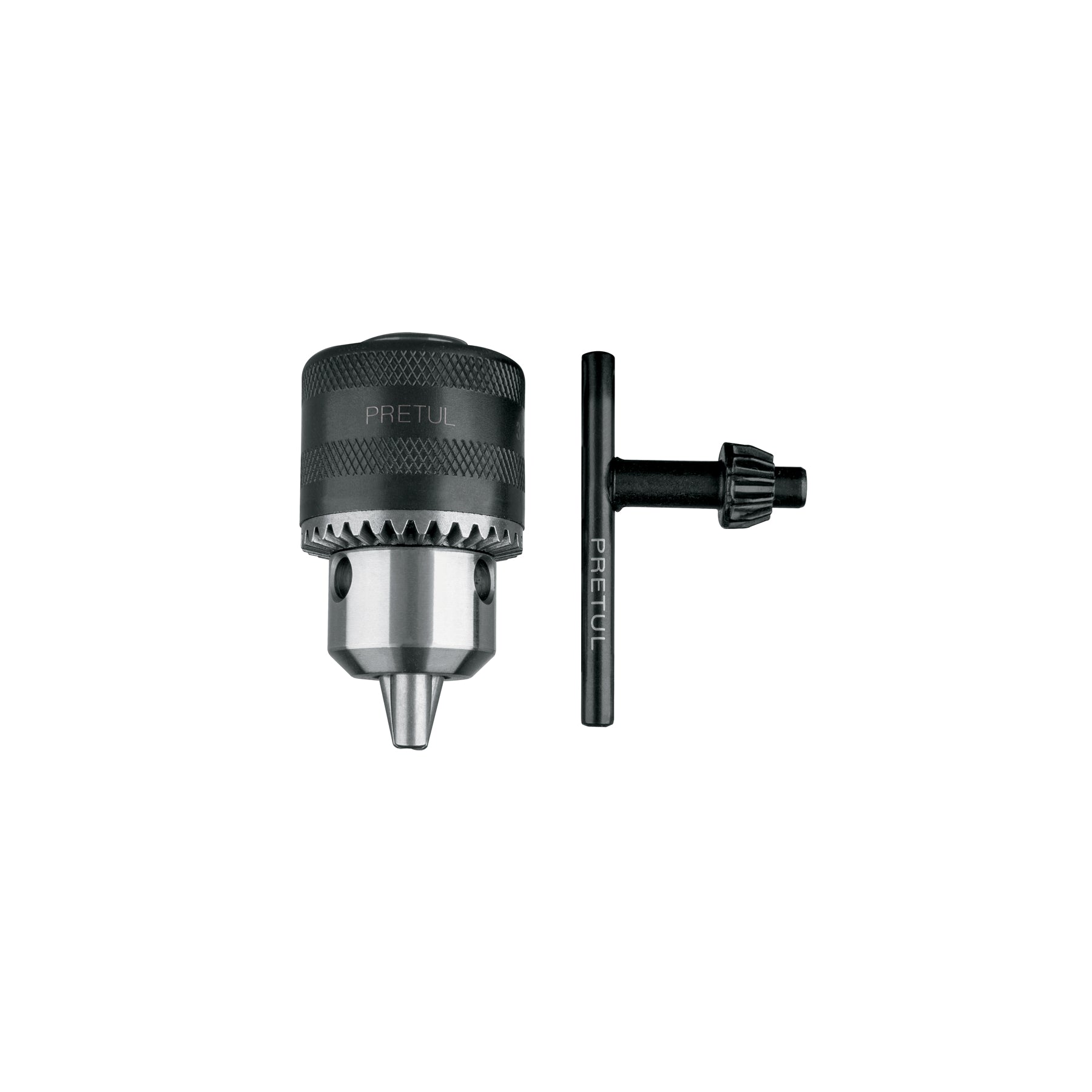 Broquero 3/8" con llave, cuerpo moleteado, Pretul, BRO-3/8N-P, 27037