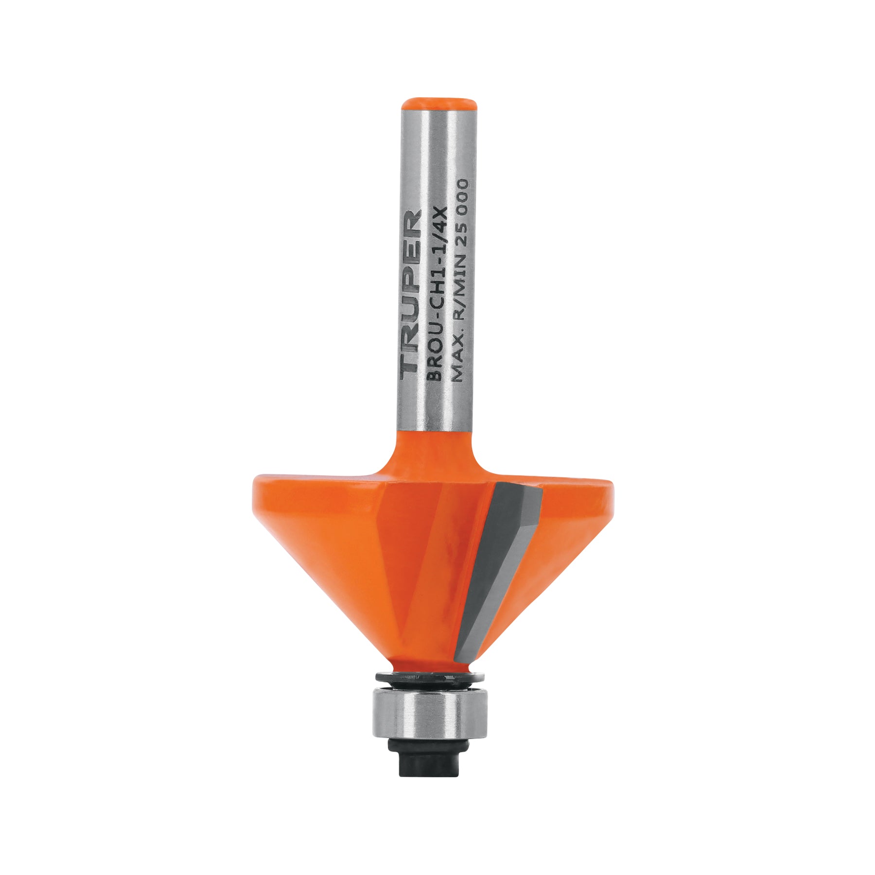 Broca para router, chaflán, 1-1/4" con balero, Truper