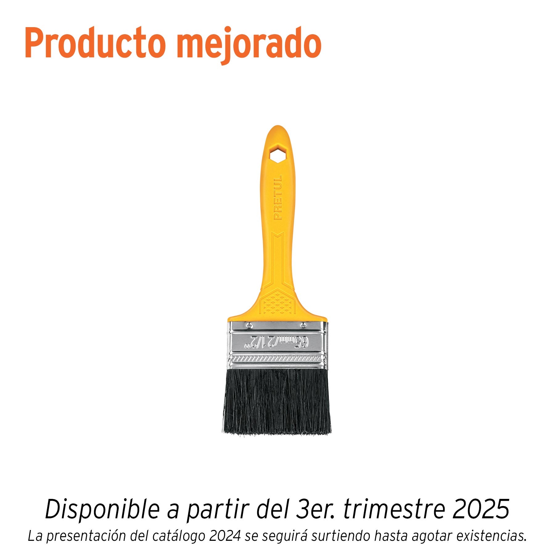 Brocha uso general de 2-1/2" con mango de plástico, Pretul