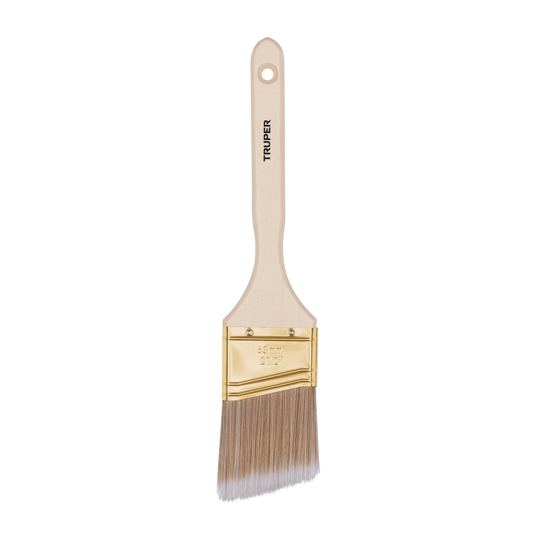 Brocha cerdas sintéticas 2-1/2" corte angular, mango madera